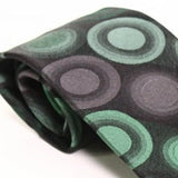 Van Heusen Men's One Geometric Circle Silk Neck Tie Black Regular