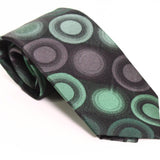 Van Heusen Men's One Geometric Circle Silk Neck Tie Black Regular
