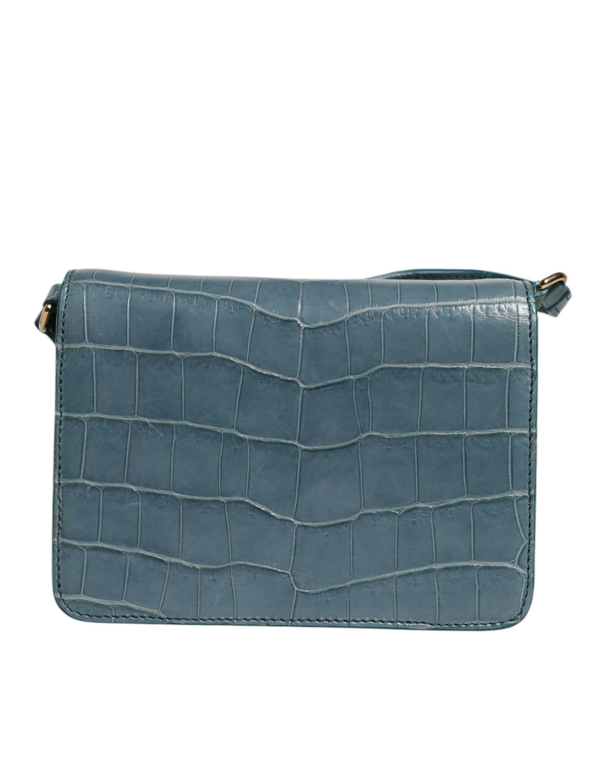 Dolce & Gabbana Green Exotic Leather Dg Plaque Crossbody Mini Bag