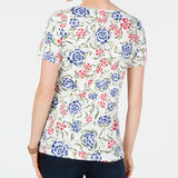 Karen Scott Women's Printed T-Shirt White Size X-Small