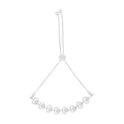 Sterling Silver Diamond Woven Heart Bolo Bracelet (0.1 Cttw, H-i Color, I2-i3 Clarity)