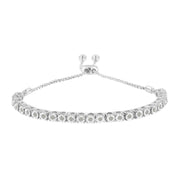 .925 Sterling Silver 1/4 Cttw Miracle-set Diamond 4”-10” Adjustable Bolo Tennis Bracelet (i-j Color, I3 Clarity)
