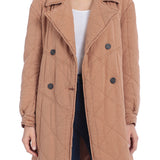 Avec Les Filles Medium Quilted Peacoat in Camel