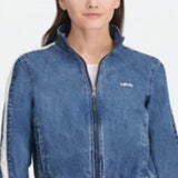 Levi's Women's Denim Coaches Track Jacket Blue Size Large