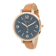 Fossil Women's Monroe Quartz Date Leather Strap Watch