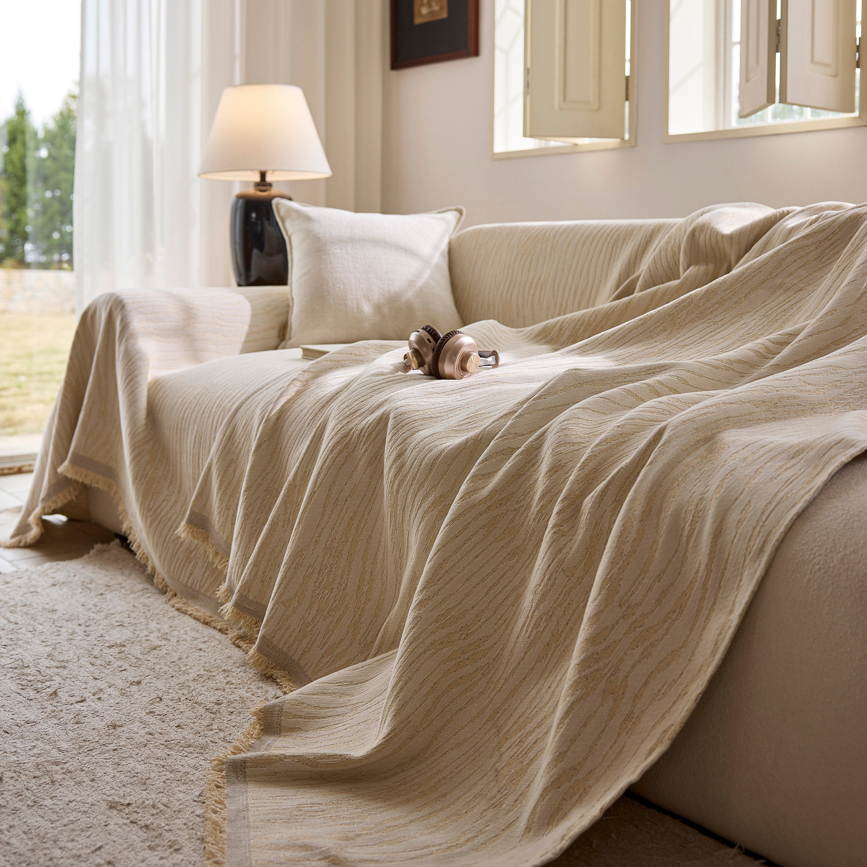 Chenille Sofa Cover Throw Couch Cover Blanket, Soft Slipcover Alternative For Pets