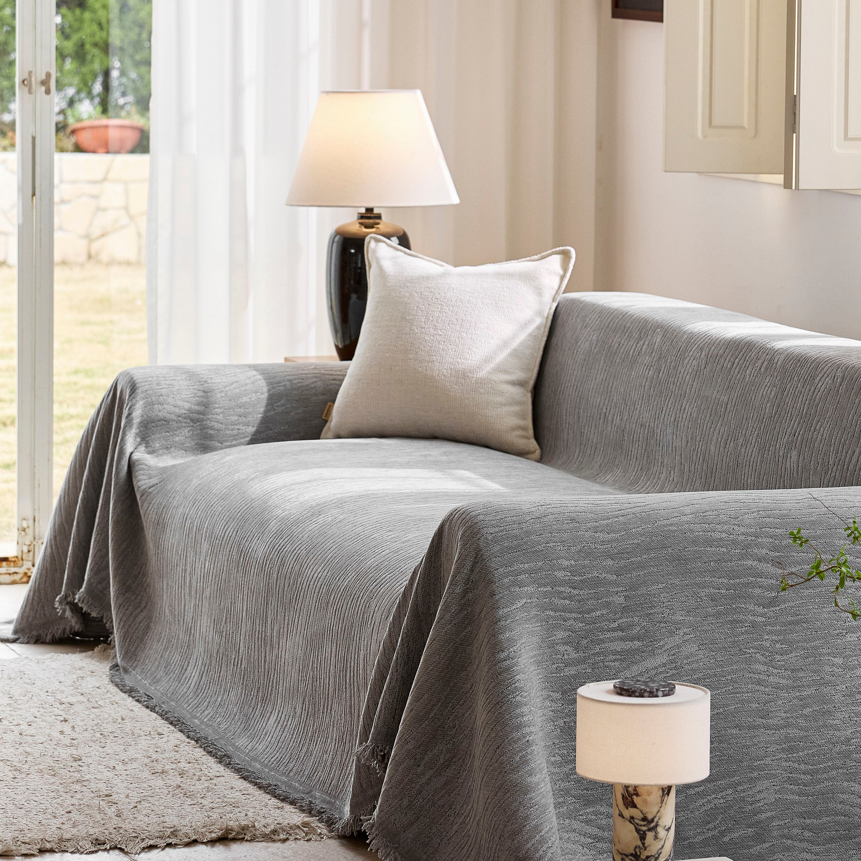 Chenille Sofa Cover Throw Couch Cover Blanket, Soft Slipcover Alternative For Pets