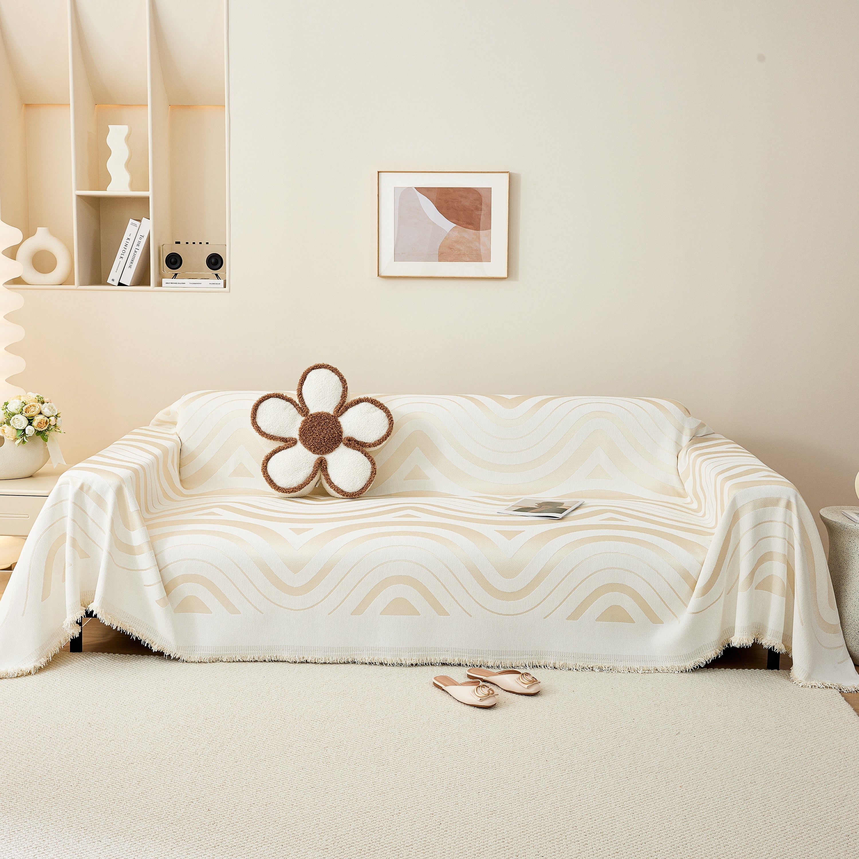 Fashion Chenille Couch Cover Blanket, Couch Non Slip Covers For Sectionals, Pet Friendly Couch Covers