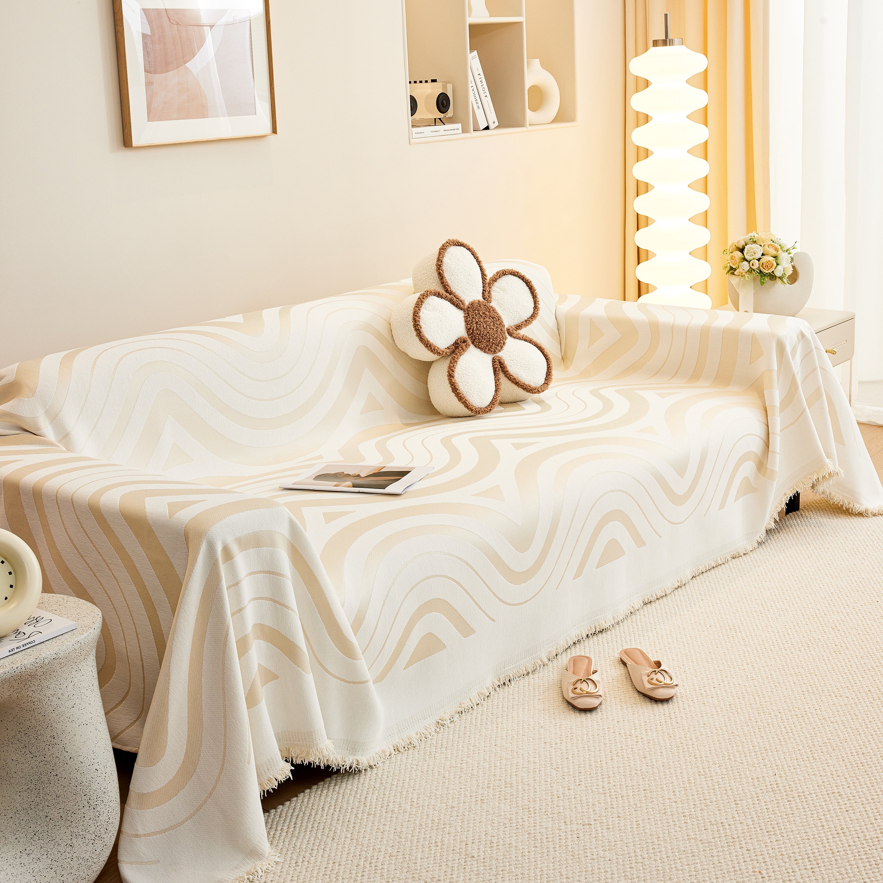 Fashion Chenille Couch Cover Blanket, Couch Non Slip Covers For Sectionals, Pet Friendly Couch Covers