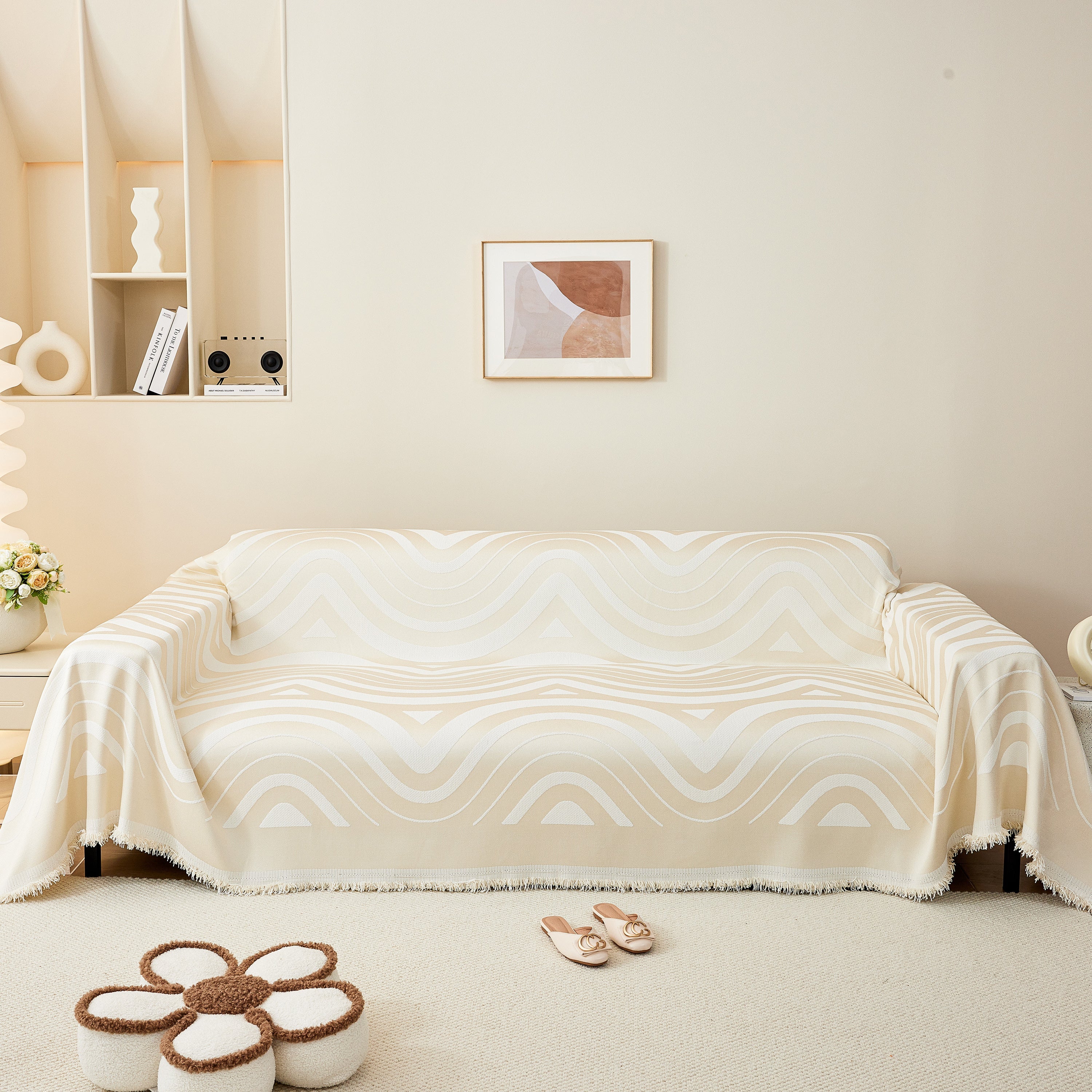 Fashion Chenille Couch Cover Blanket, Couch Non Slip Covers For Sectionals, Pet Friendly Couch Covers