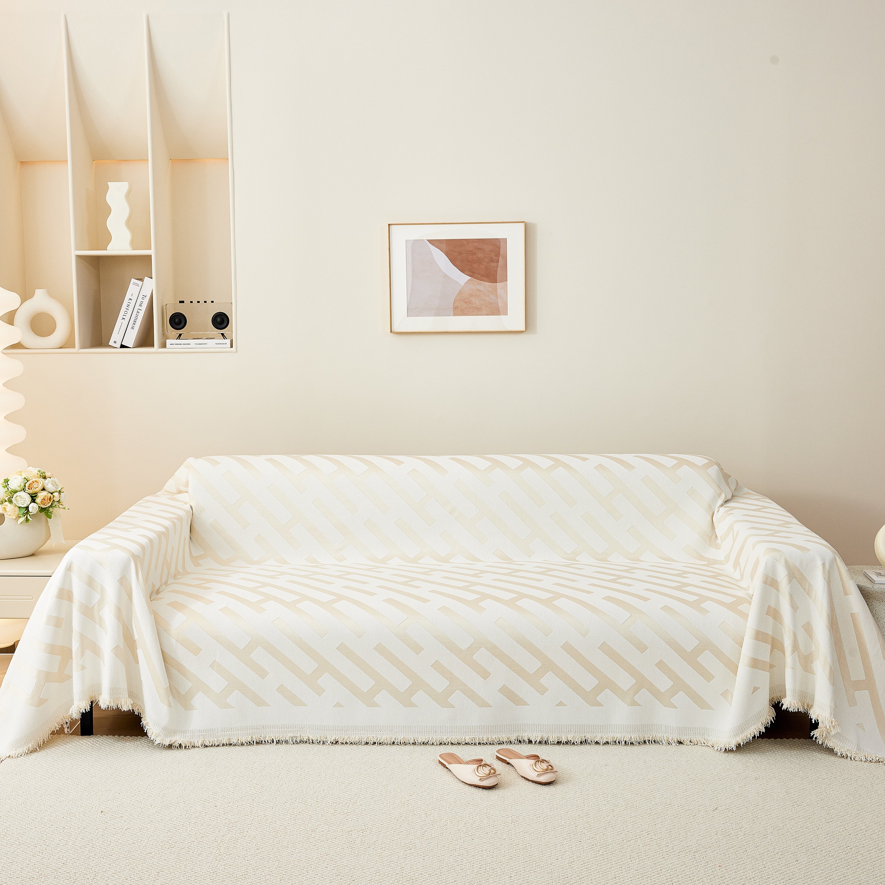 Fashion Chenille Couch Cover Blanket, Couch Non Slip Covers For Sectionals, Pet Friendly Couch Covers