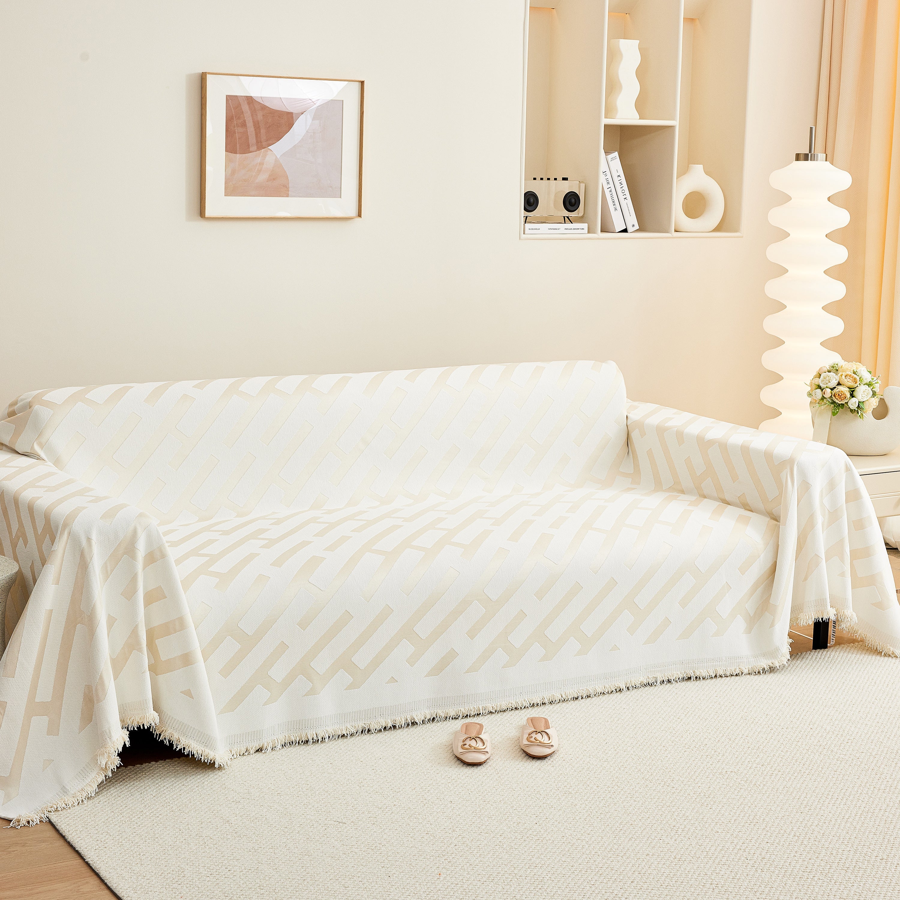 Fashion Chenille Couch Cover Blanket, Couch Non Slip Covers For Sectionals, Pet Friendly Couch Covers