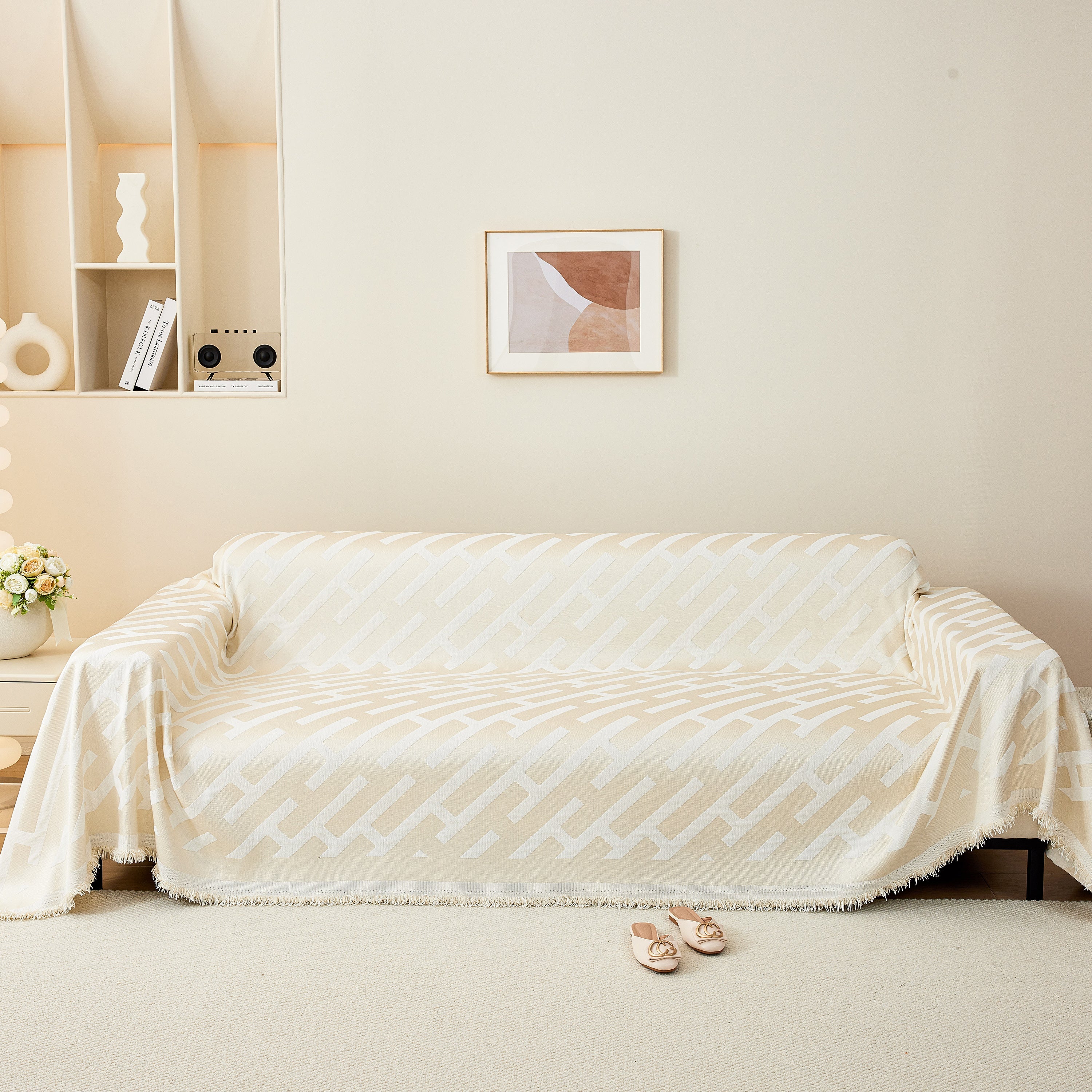 Fashion Chenille Couch Cover Blanket, Couch Non Slip Covers For Sectionals, Pet Friendly Couch Covers