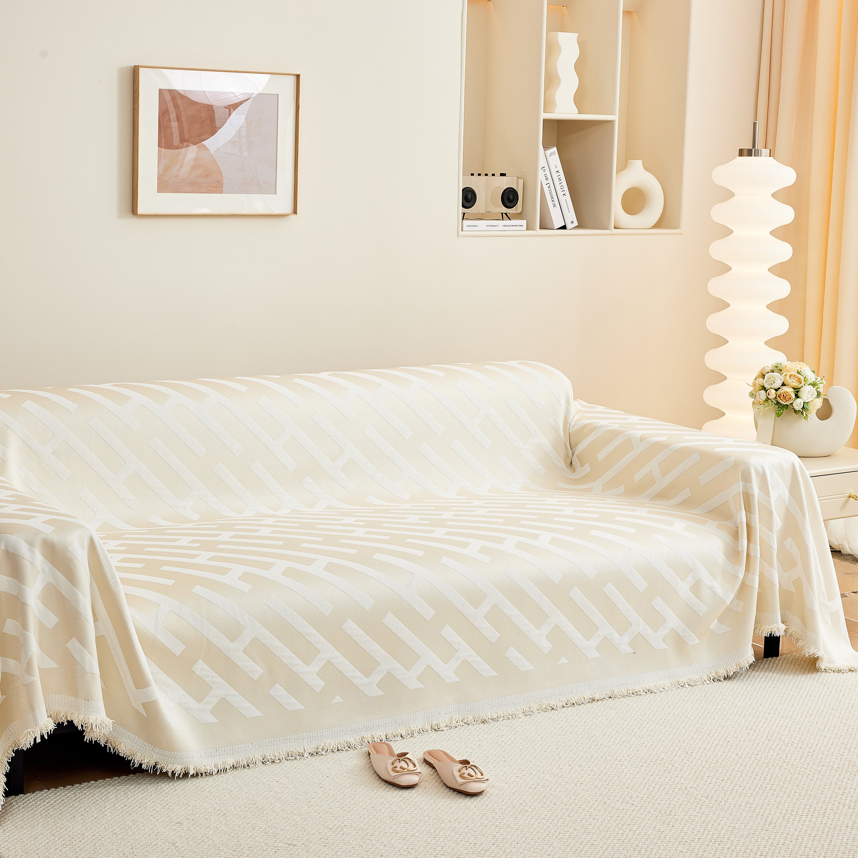 Fashion Chenille Couch Cover Blanket, Couch Non Slip Covers For Sectionals, Pet Friendly Couch Covers
