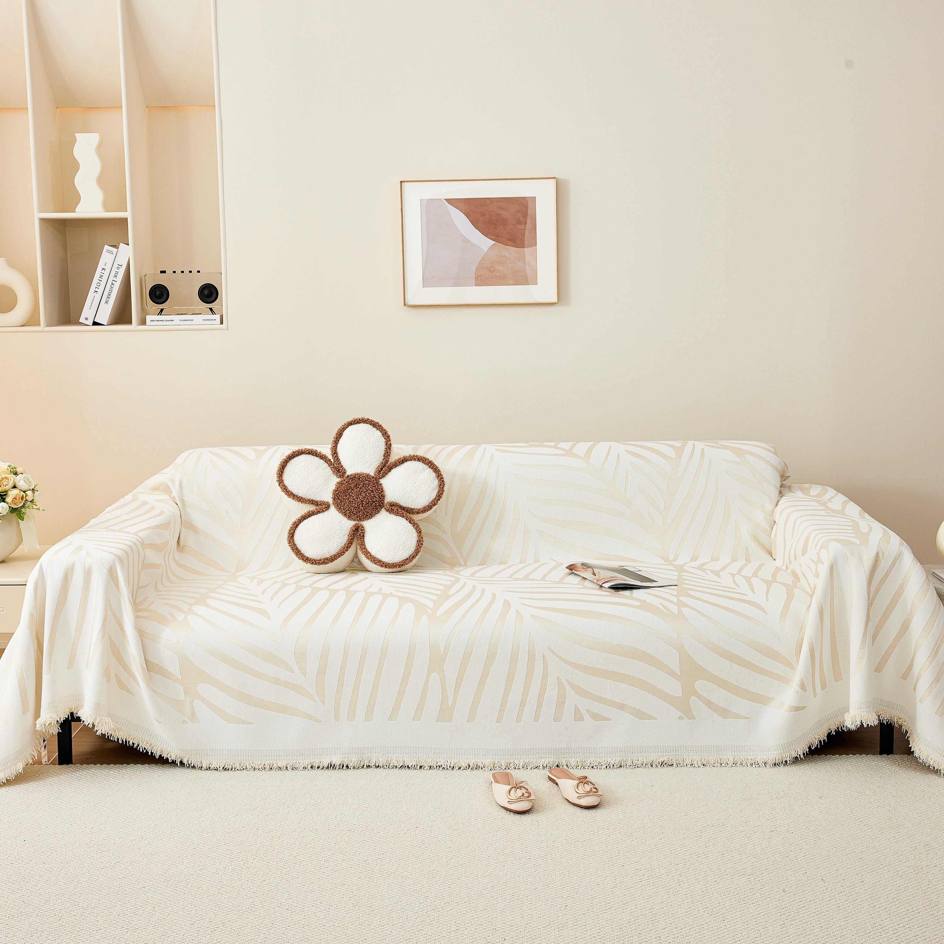 Fashion Chenille Couch Cover Blanket, Couch Non Slip Covers For Sectionals, Pet Friendly Couch Covers
