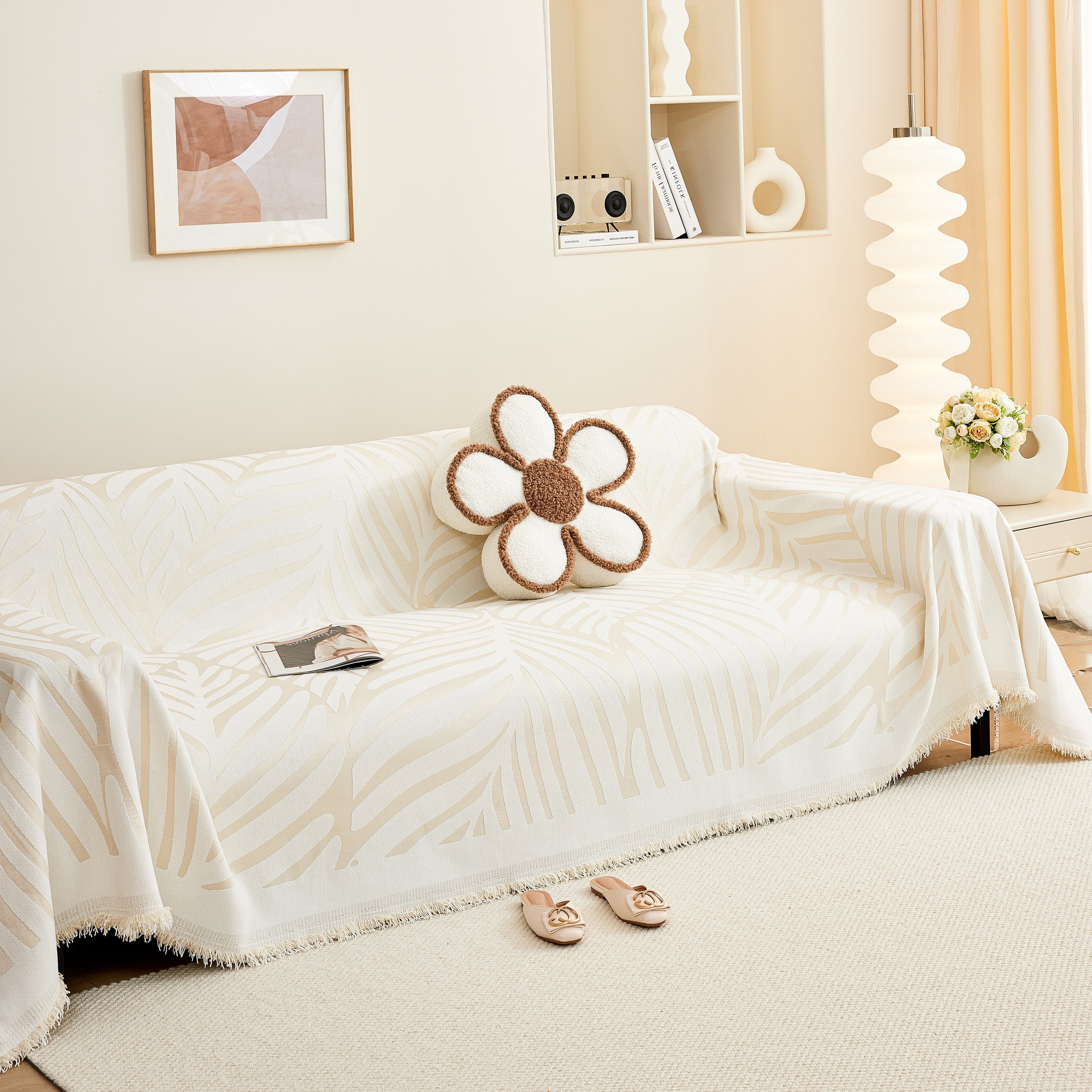 Fashion Chenille Couch Cover Blanket, Couch Non Slip Covers For Sectionals, Pet Friendly Couch Covers