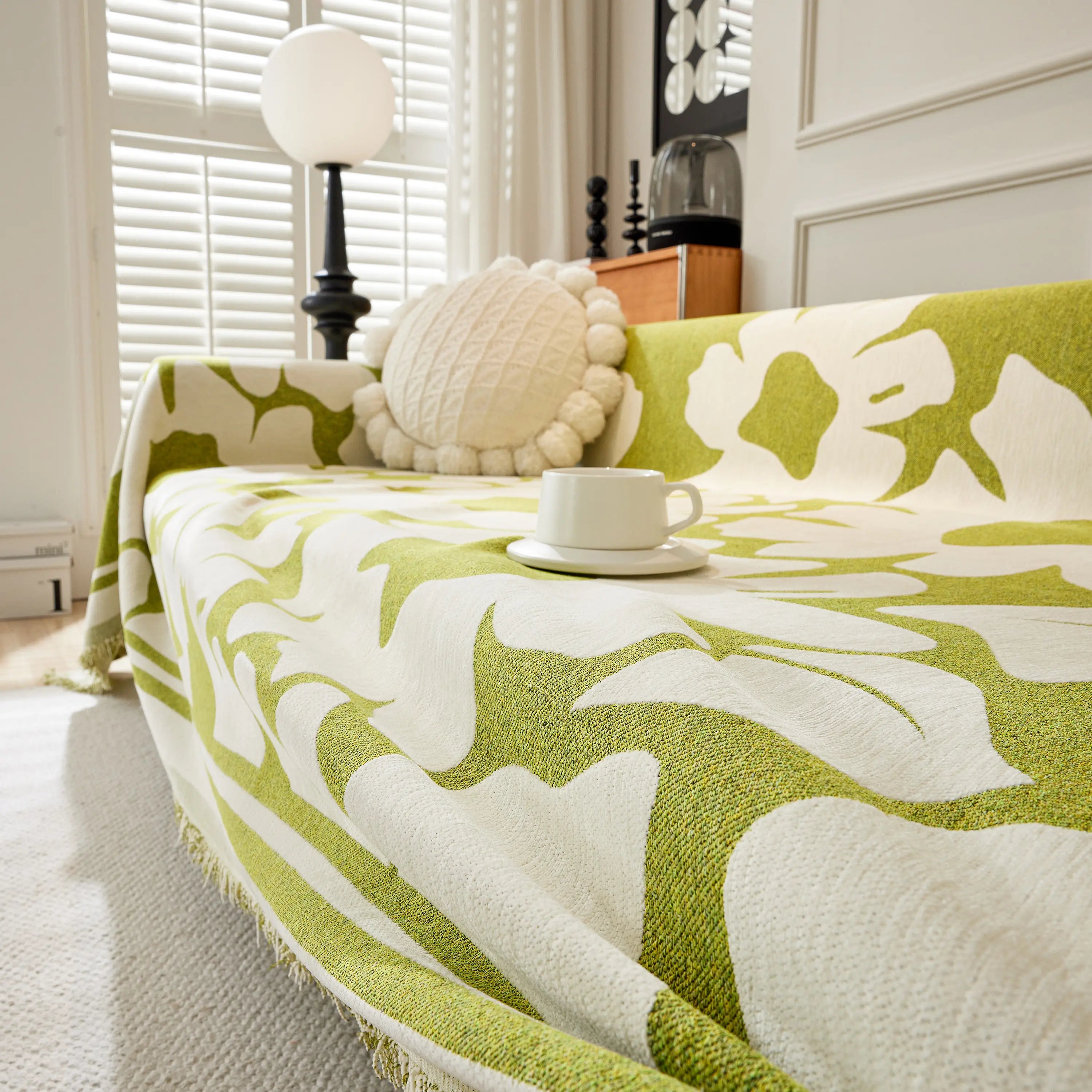 Chenille Floral Soft Thick Reversible Blanket Covers For Couch, Couch Protector Blanket Cover Sofa