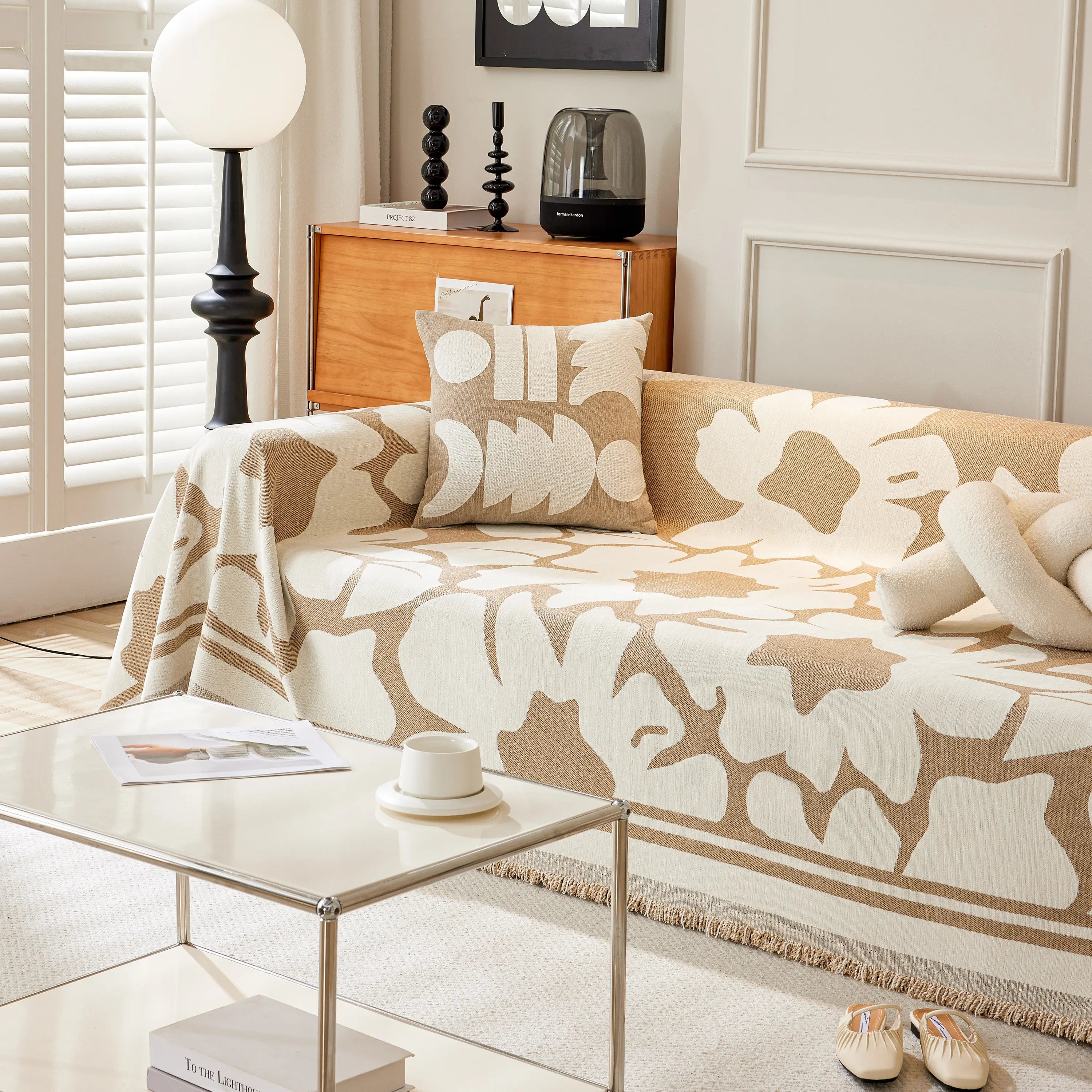 Chenille Floral Soft Thick Reversible Blanket Covers For Couch, Couch Protector Blanket Cover Sofa