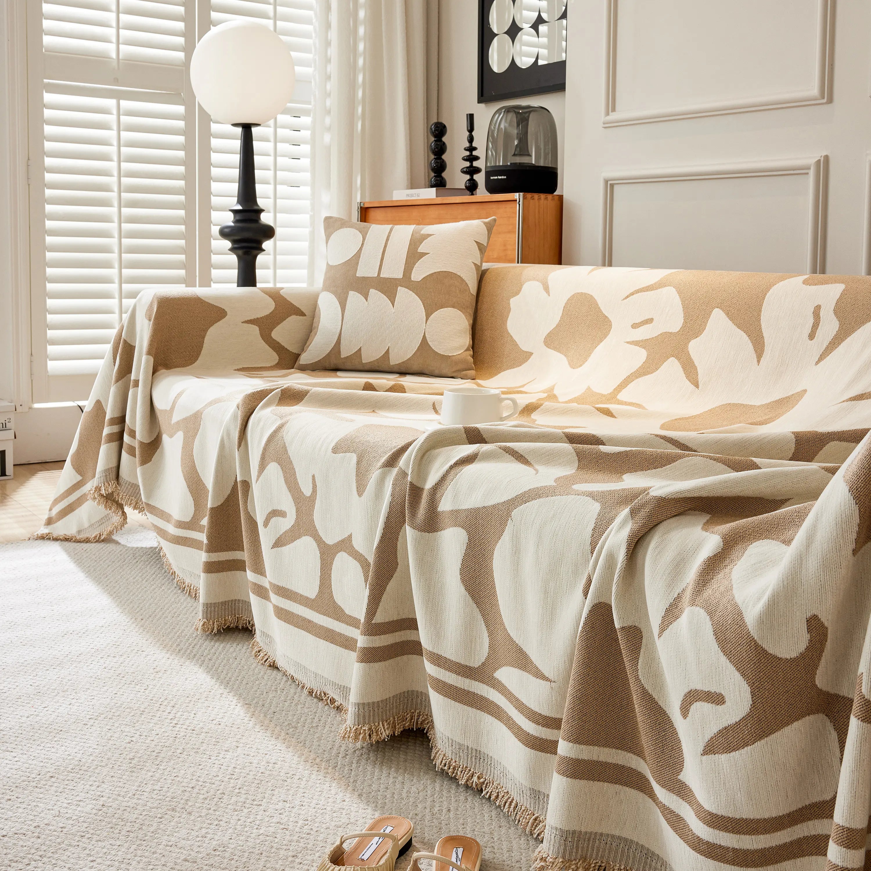 Chenille Floral Soft Thick Reversible Blanket Covers For Couch, Couch Protector Blanket Cover Sofa