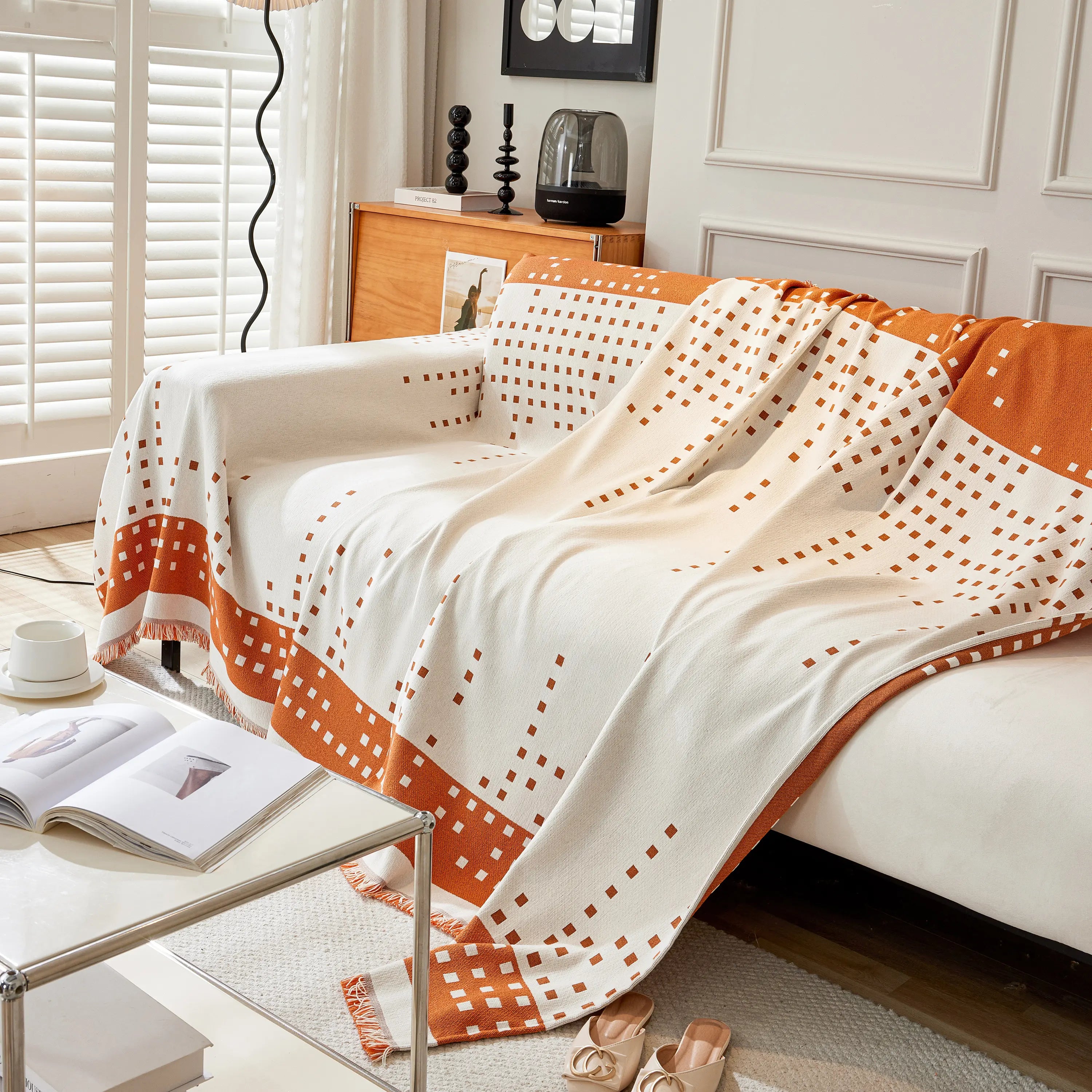 Reversible Chenille Sofa Covers For Pets, Large Throw Blanket For Couch, Blanket On The Sofa