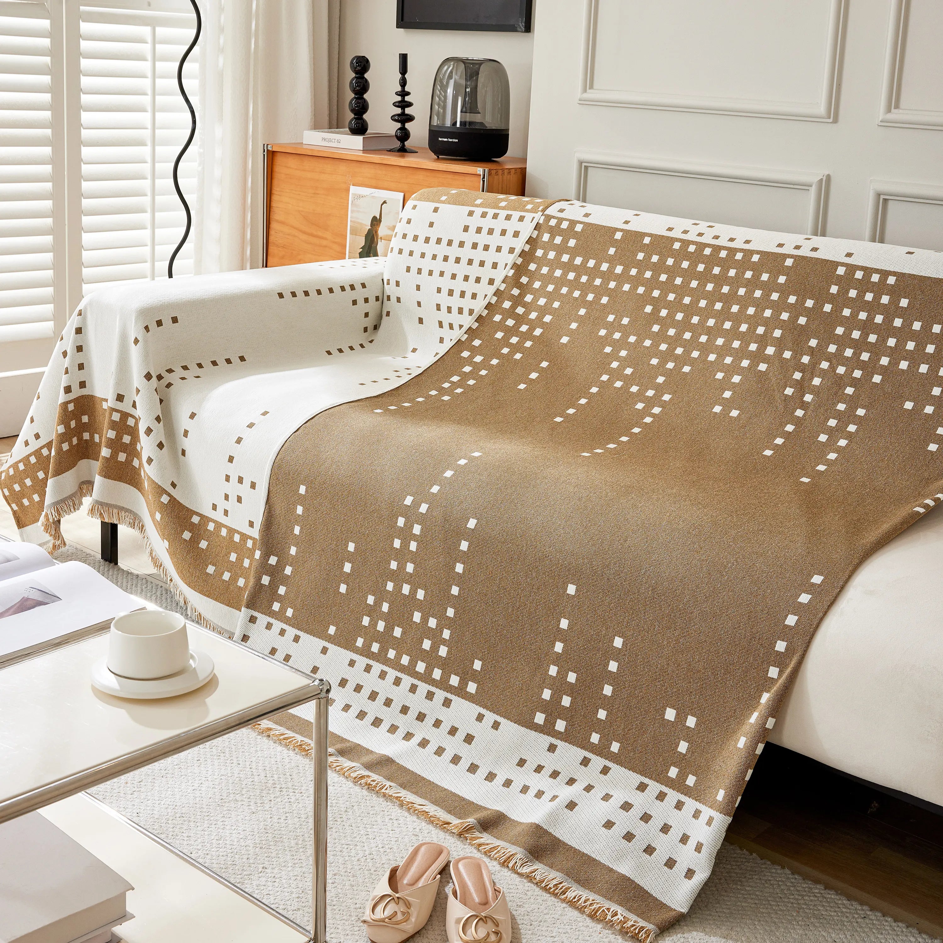 Reversible Chenille Sofa Covers For Pets, Large Throw Blanket For Couch, Blanket On The Sofa