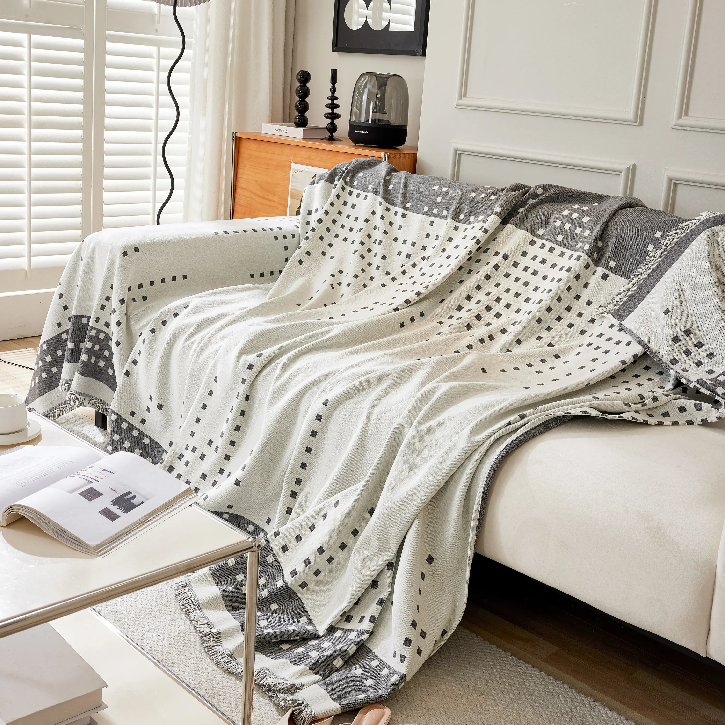 Reversible Chenille Sofa Covers For Pets, Large Throw Blanket For Couch, Blanket On The Sofa