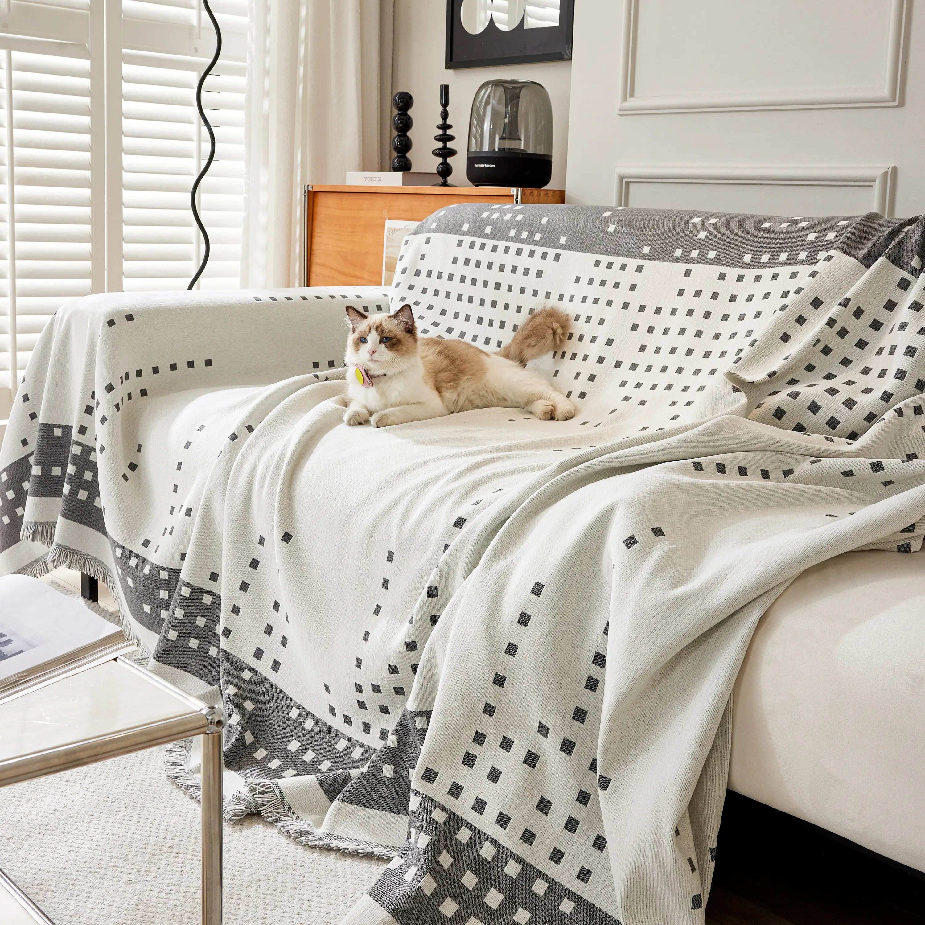 Reversible Chenille Sofa Covers For Pets, Large Throw Blanket For Couch, Blanket On The Sofa
