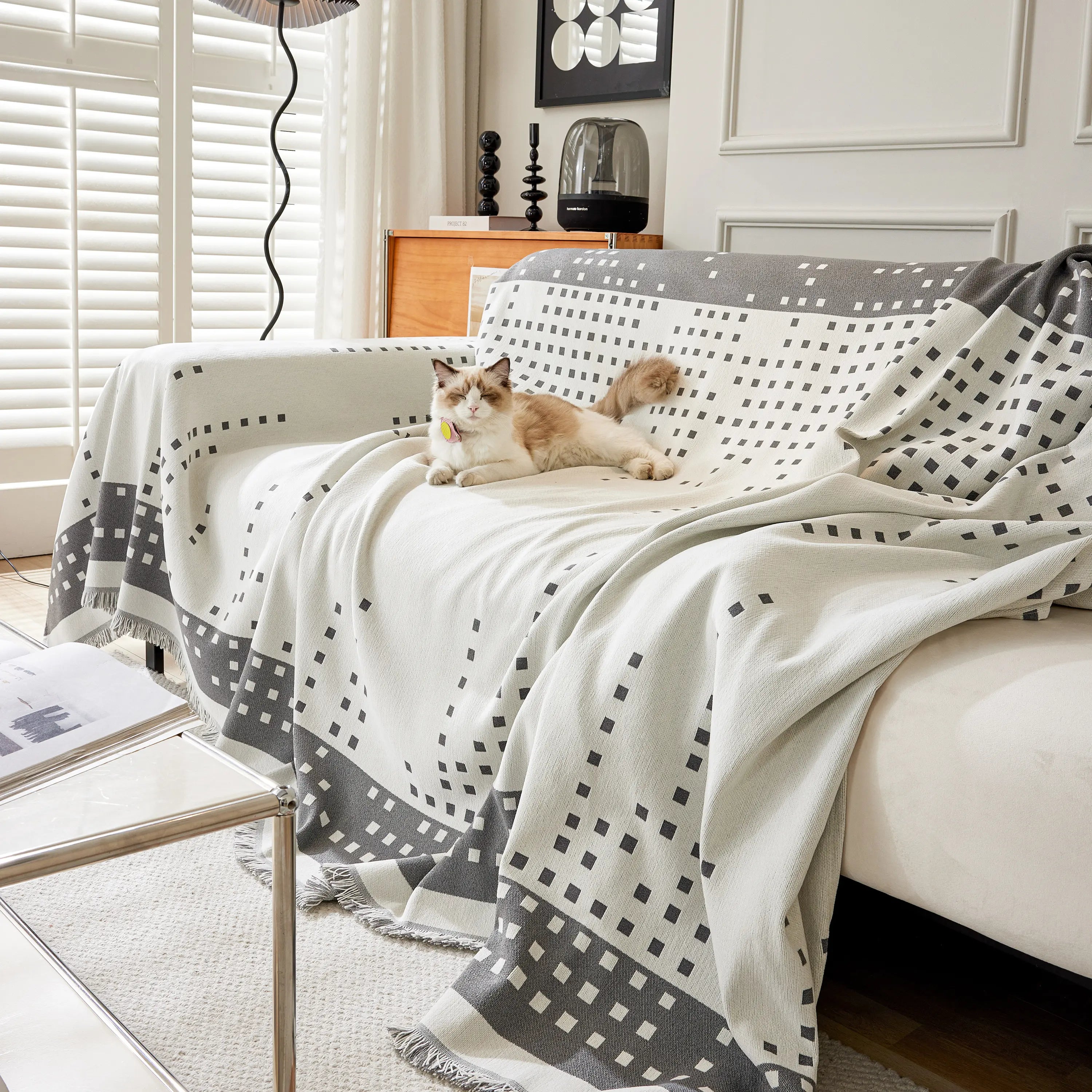 Reversible Chenille Sofa Covers For Pets, Large Throw Blanket For Couch, Blanket On The Sofa