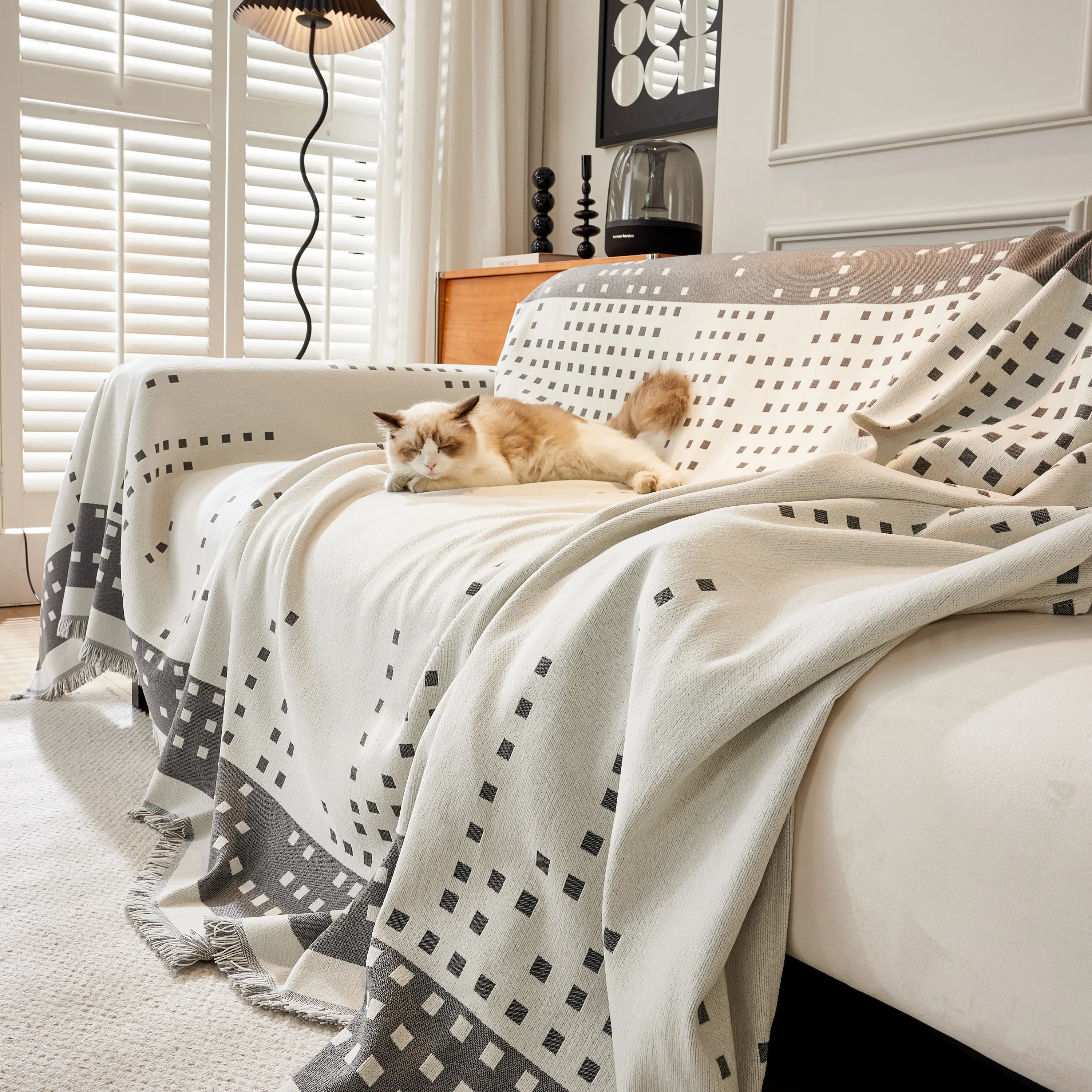 Reversible Chenille Sofa Covers For Pets, Large Throw Blanket For Couch, Blanket On The Sofa