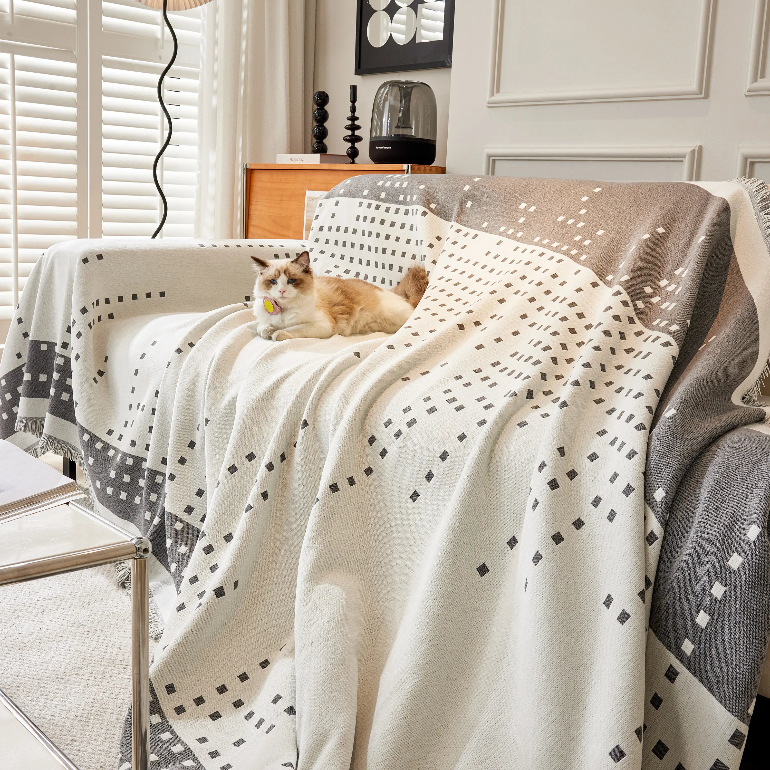 Reversible Chenille Sofa Covers For Pets, Large Throw Blanket For Couch, Blanket On The Sofa