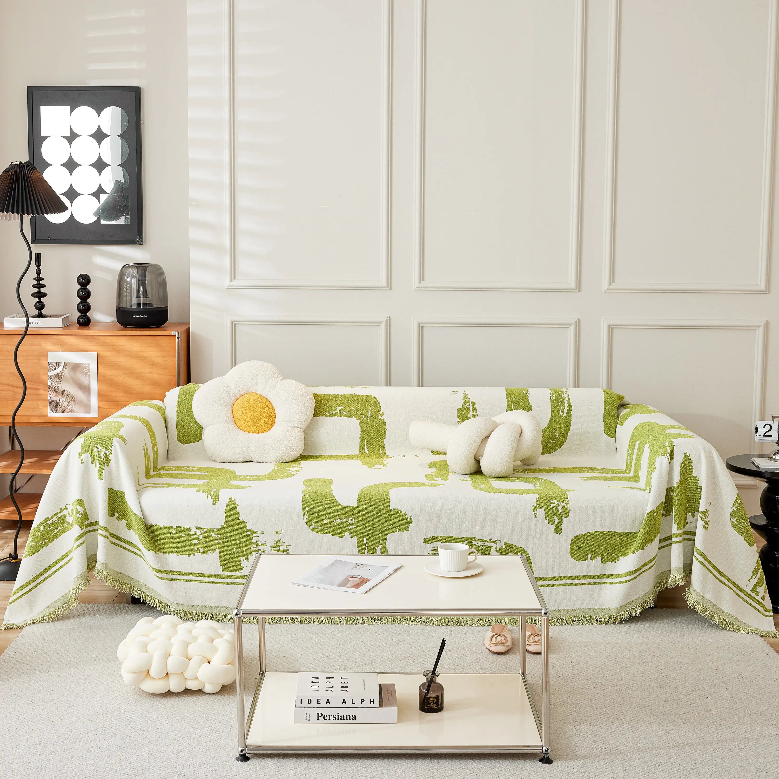 Chenille Abstract Soft Thick Reversible Oversized Couch Cover Blanket, Blanket On Sofa And The Couch