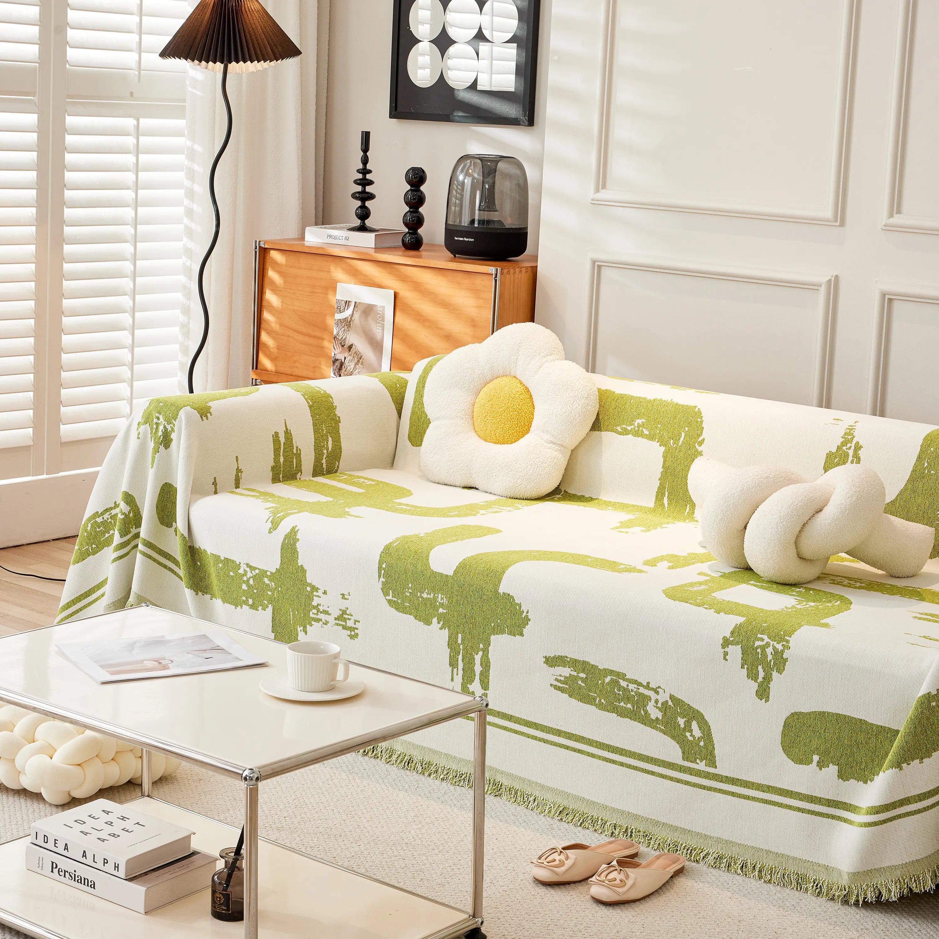 Chenille Abstract Soft Thick Reversible Oversized Couch Cover Blanket, Blanket On Sofa And The Couch