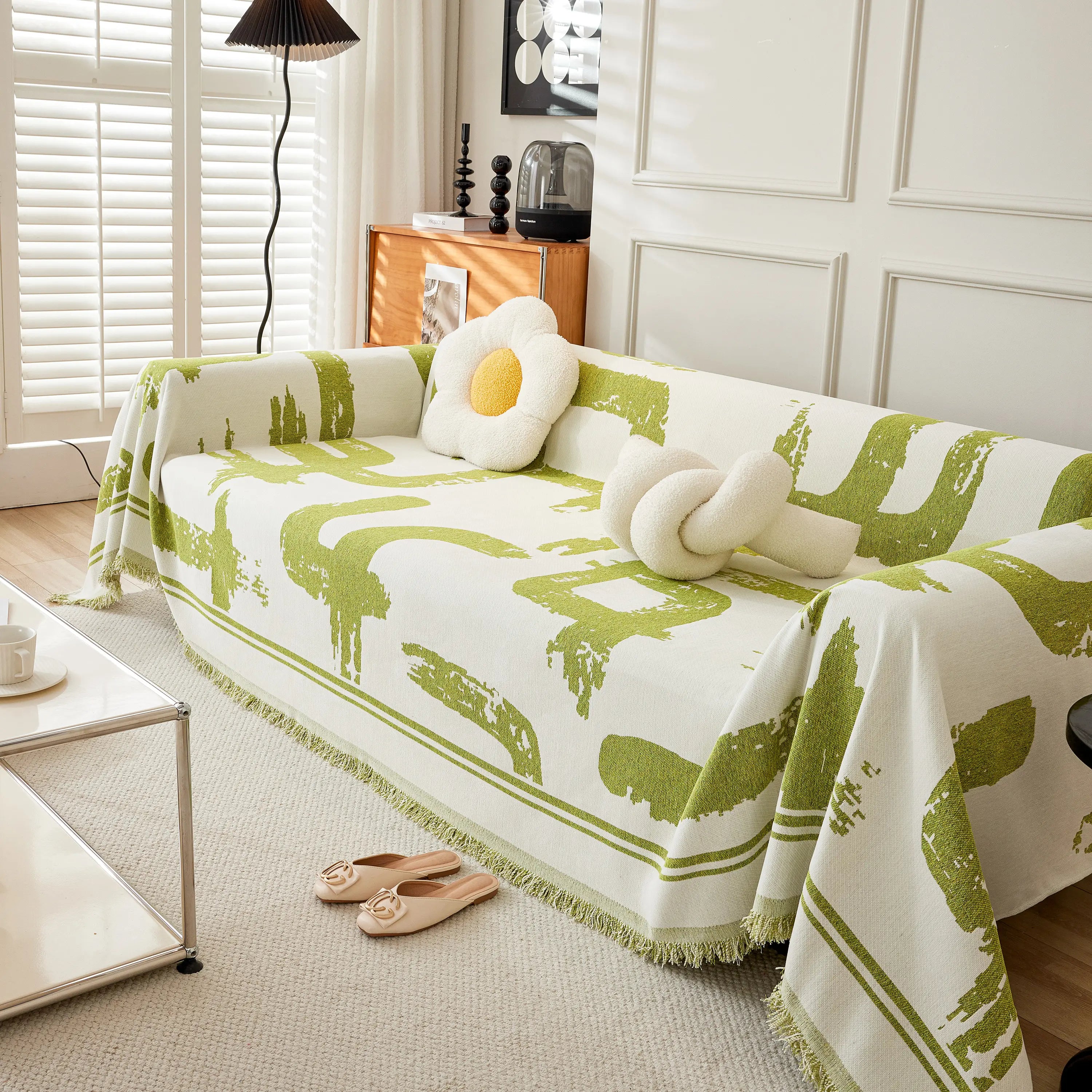 Chenille Abstract Soft Thick Reversible Oversized Couch Cover Blanket, Blanket On Sofa And The Couch