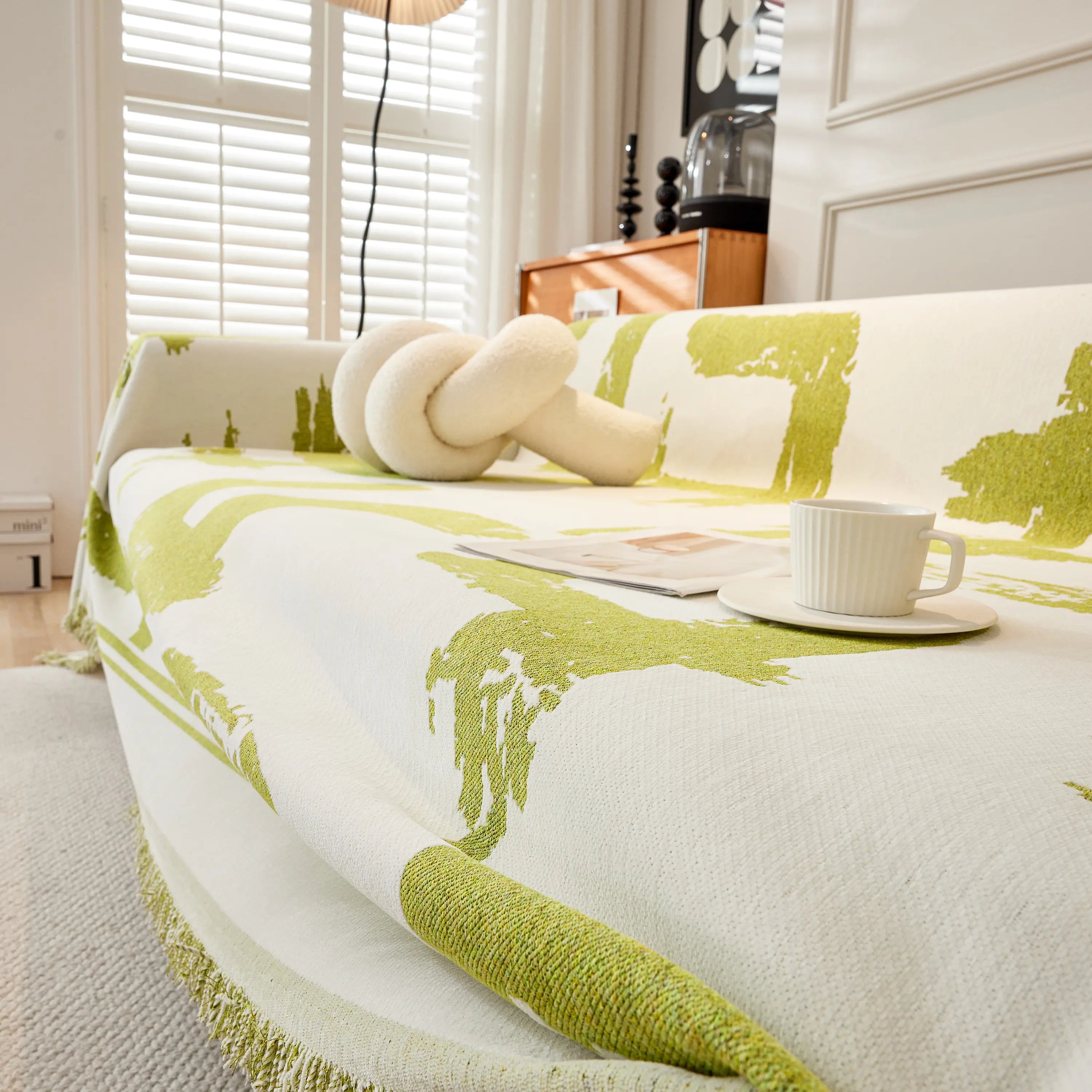 Chenille Abstract Soft Thick Reversible Oversized Couch Cover Blanket, Blanket On Sofa And The Couch