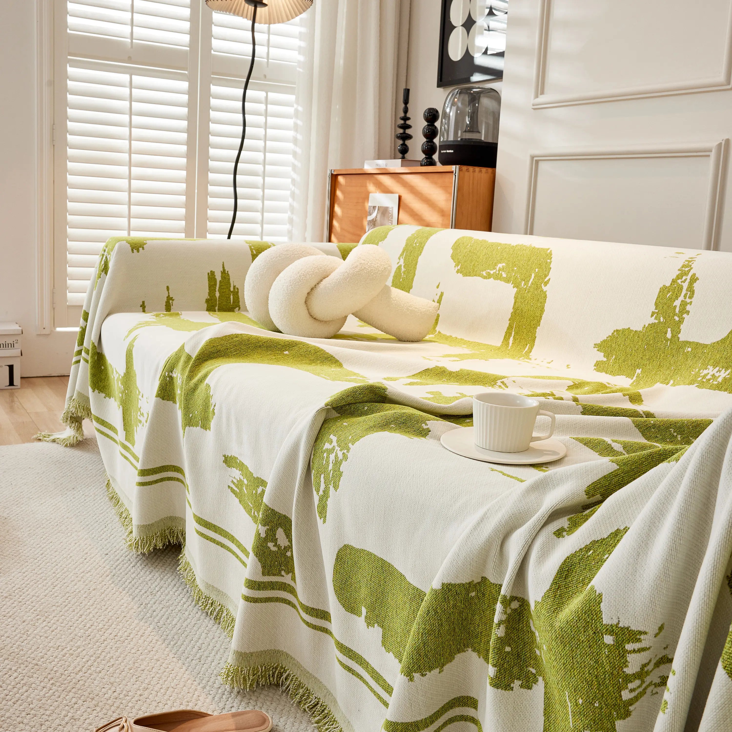 Chenille Abstract Soft Thick Reversible Oversized Couch Cover Blanket, Blanket On Sofa And The Couch