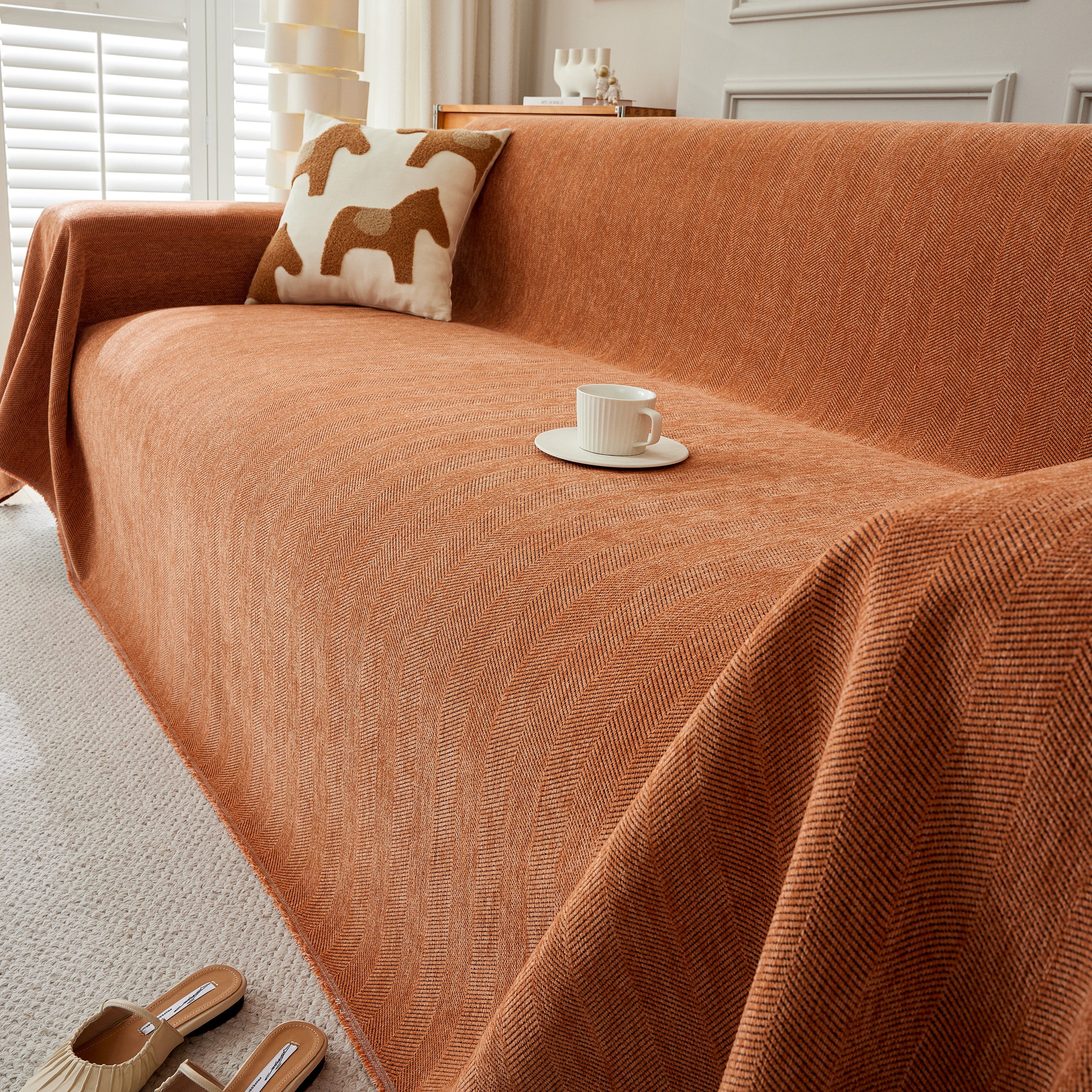 Herringbone Oversized Chenille Couch Throw Cover Sofa Slipcovers Couch Covers For Sectional Couches