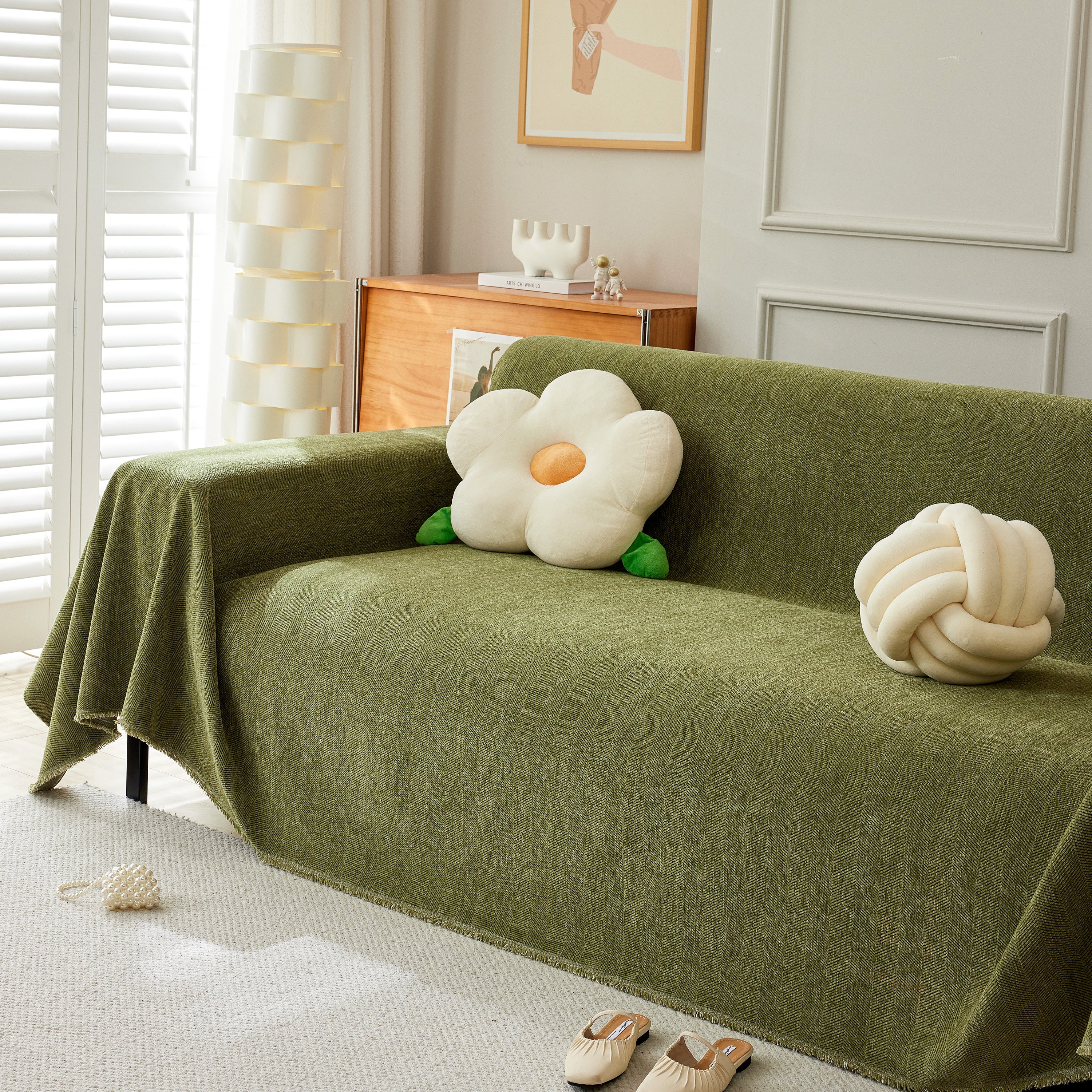 Herringbone Oversized Chenille Couch Throw Cover Sofa Slipcovers Couch Covers For Sectional Couches