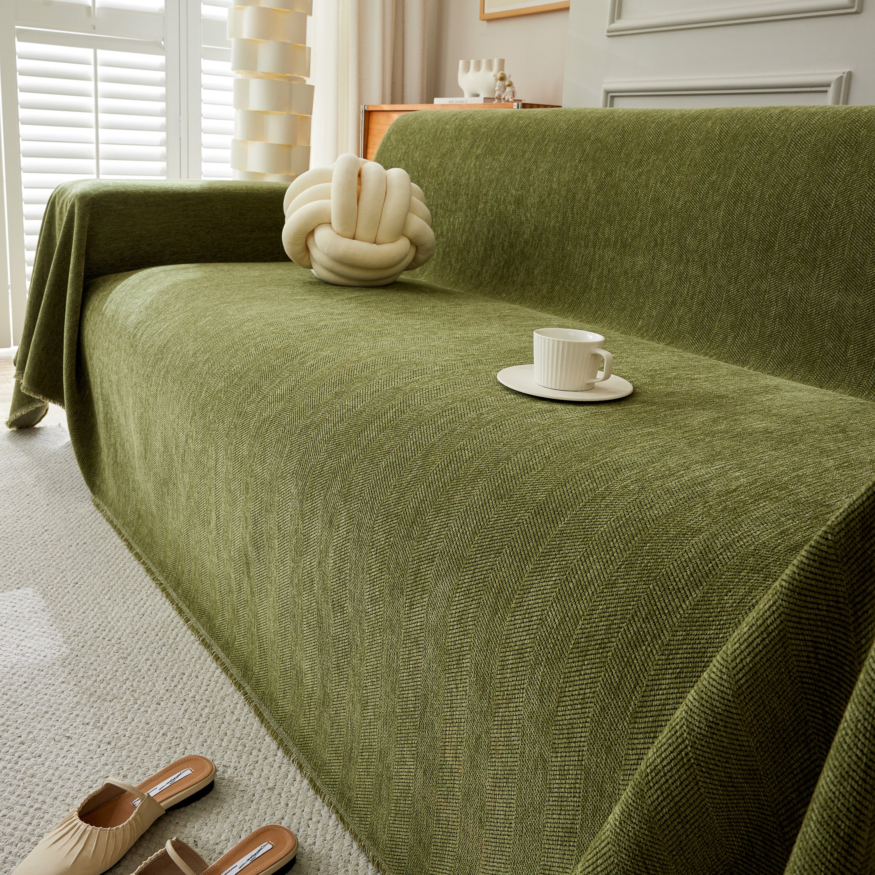 Herringbone Oversized Chenille Couch Throw Cover Sofa Slipcovers Couch Covers For Sectional Couches