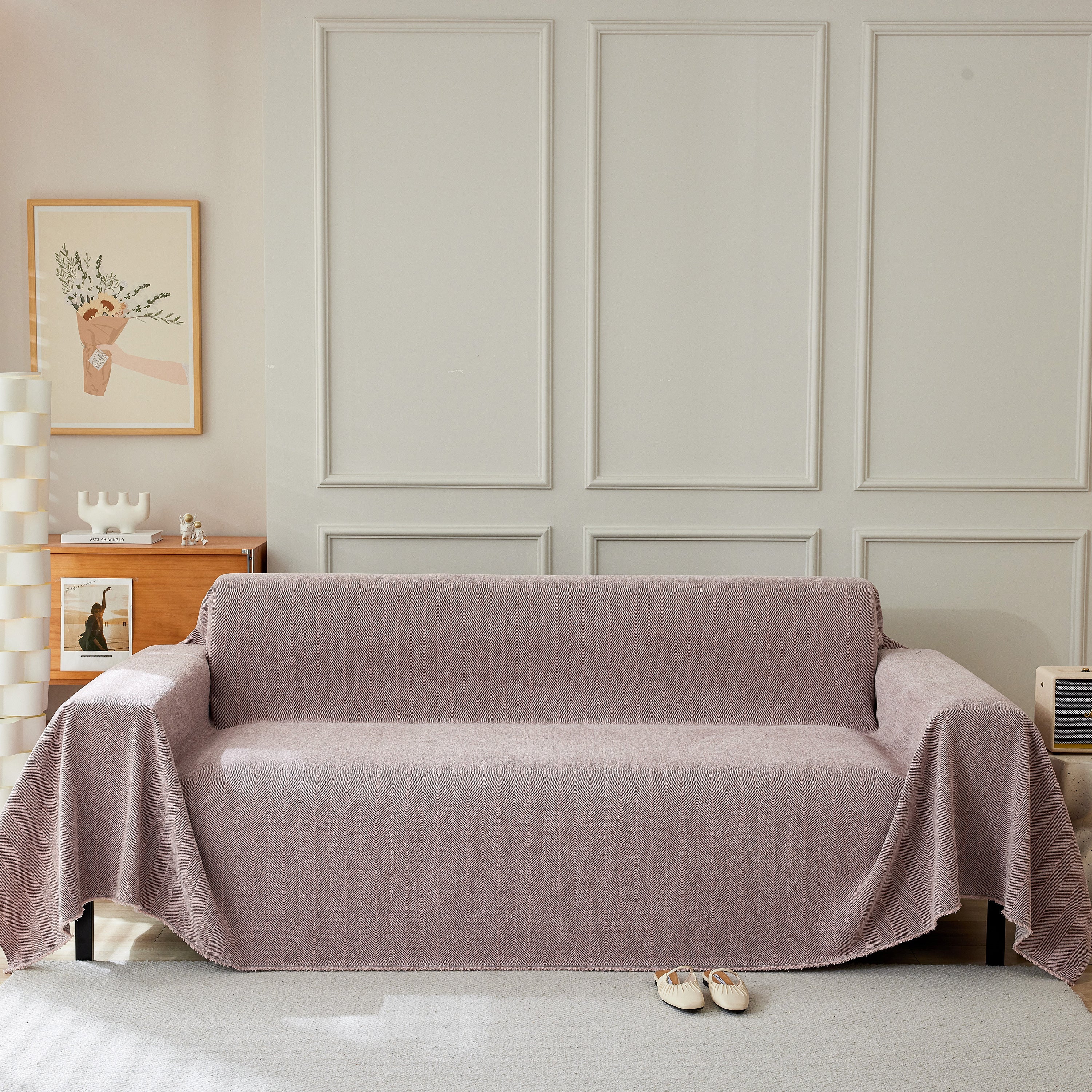 Herringbone Oversized Chenille Couch Throw Cover Sofa Slipcovers Couch Covers For Sectional Couches
