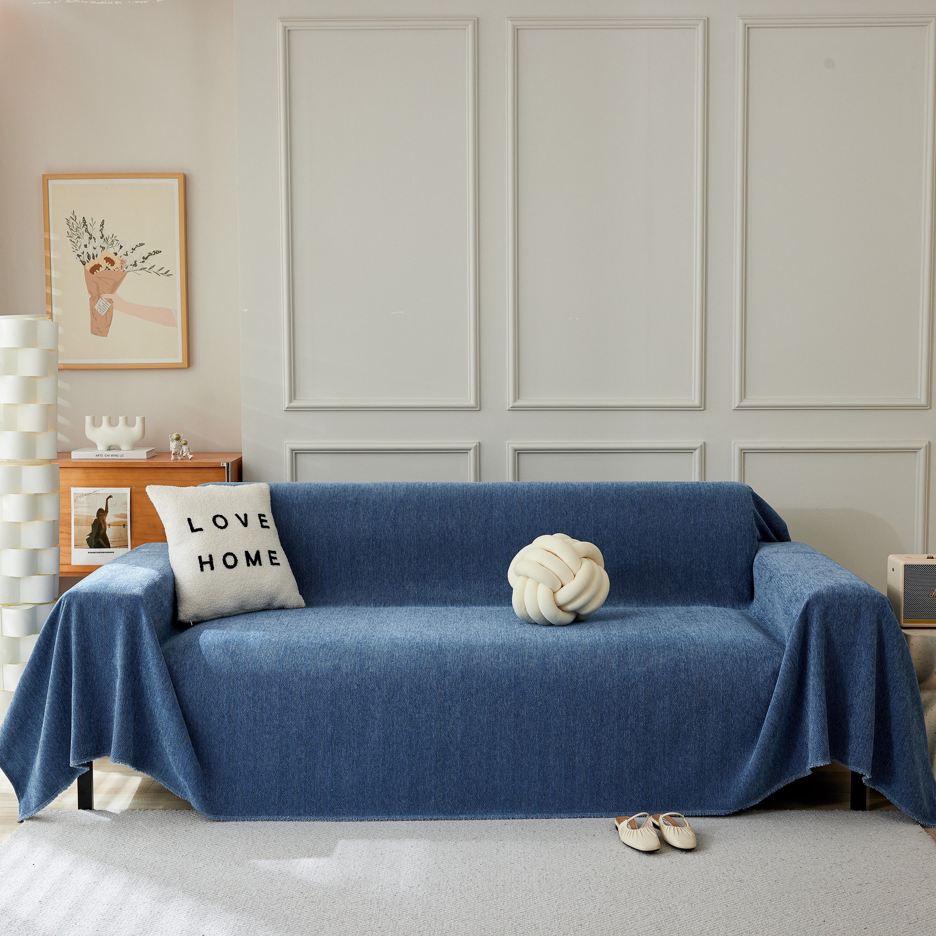 Herringbone Oversized Chenille Couch Throw Cover Sofa Slipcovers Couch Covers For Sectional Couches