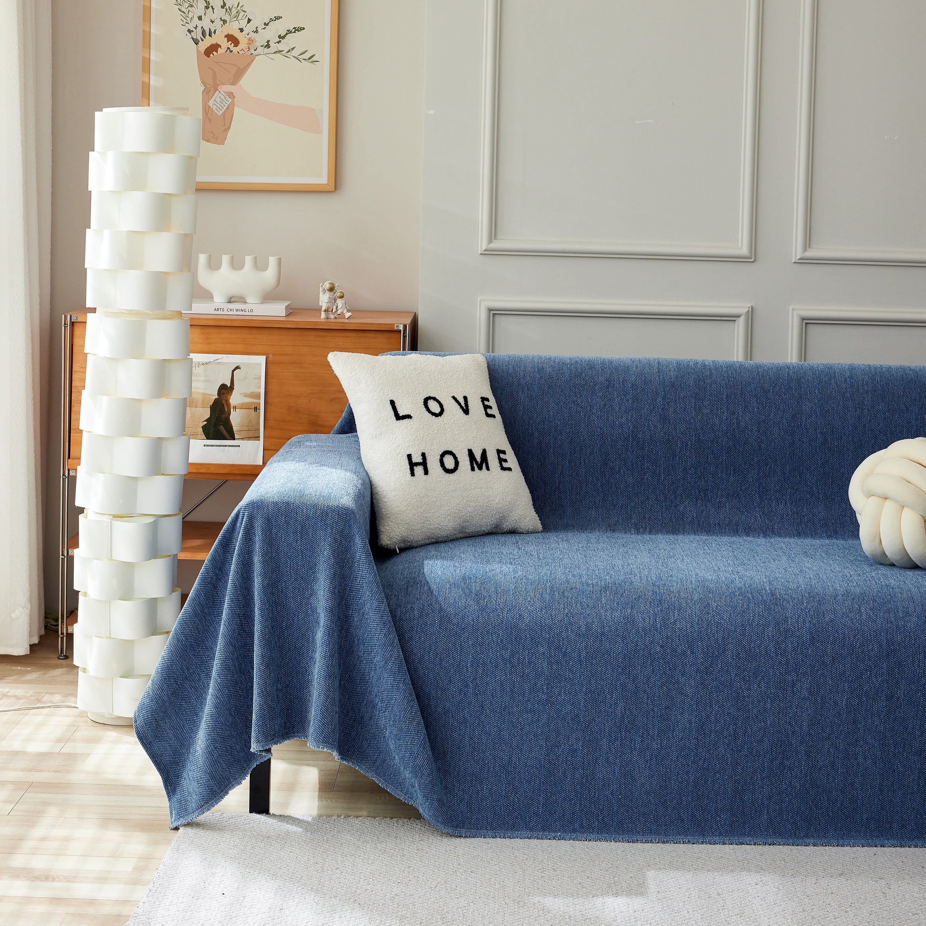 Herringbone Oversized Chenille Couch Throw Cover Sofa Slipcovers Couch Covers For Sectional Couches