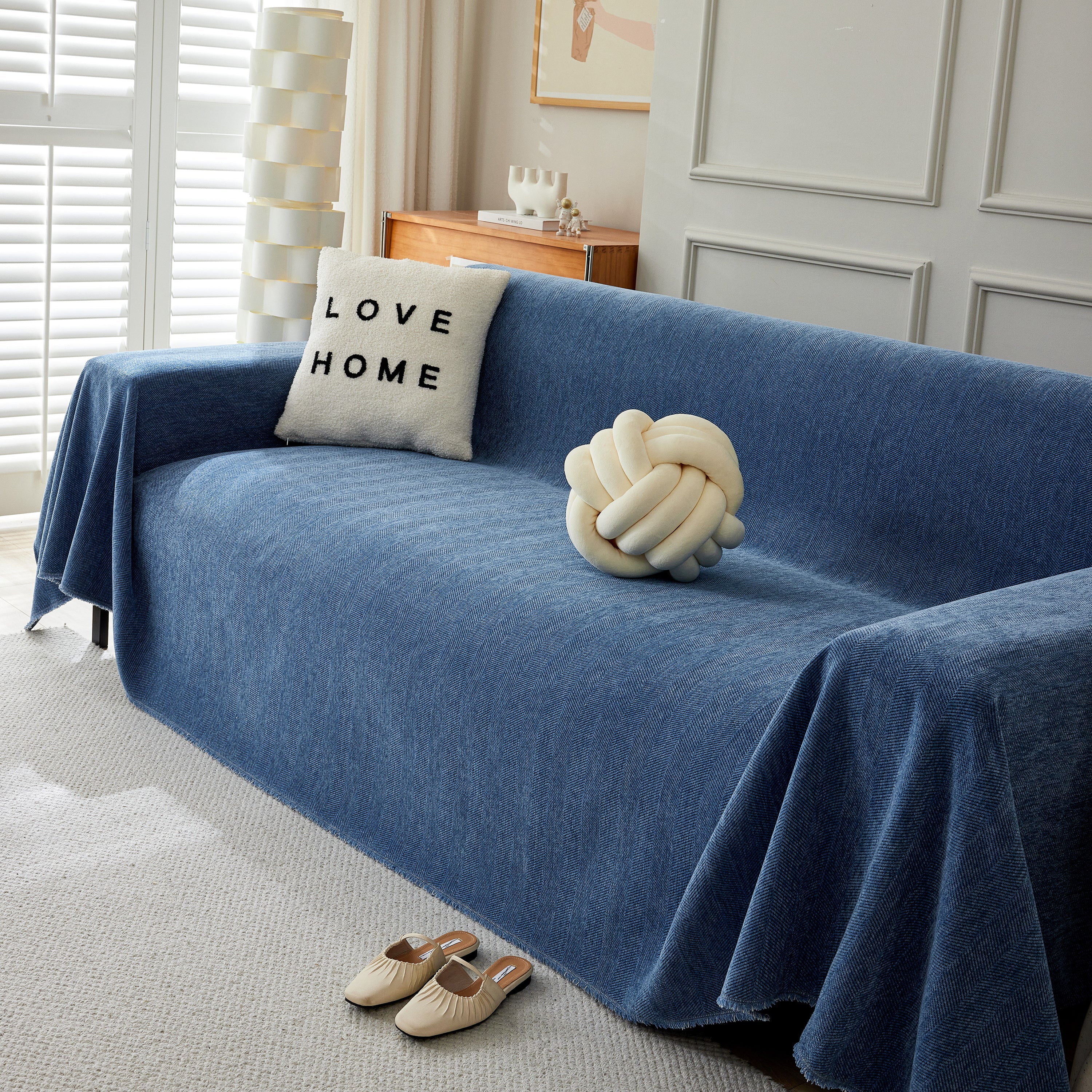 Herringbone Oversized Chenille Couch Throw Cover Sofa Slipcovers Couch Covers For Sectional Couches