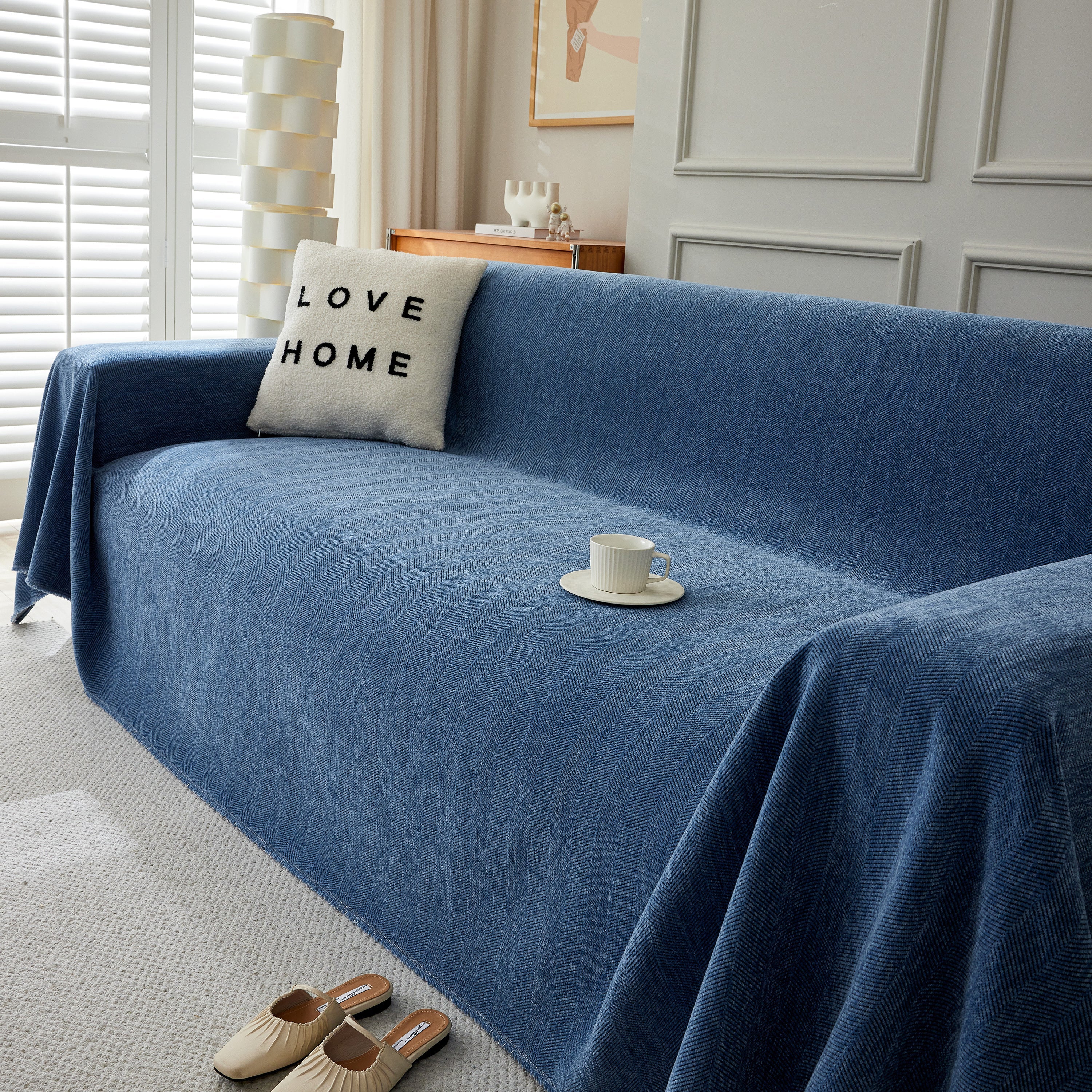 Herringbone Oversized Chenille Couch Throw Cover Sofa Slipcovers Couch Covers For Sectional Couches