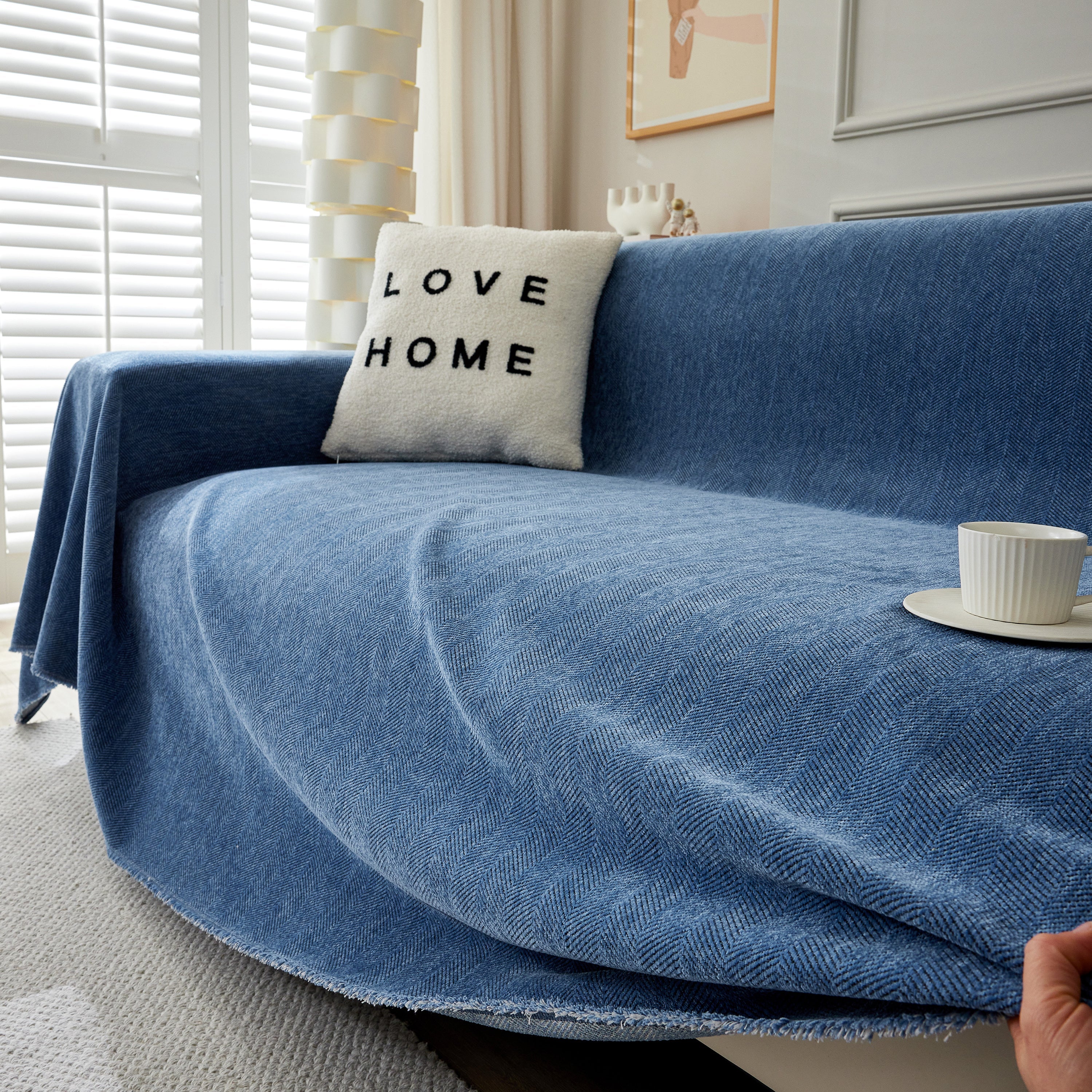 Herringbone Oversized Chenille Couch Throw Cover Sofa Slipcovers Couch Covers For Sectional Couches