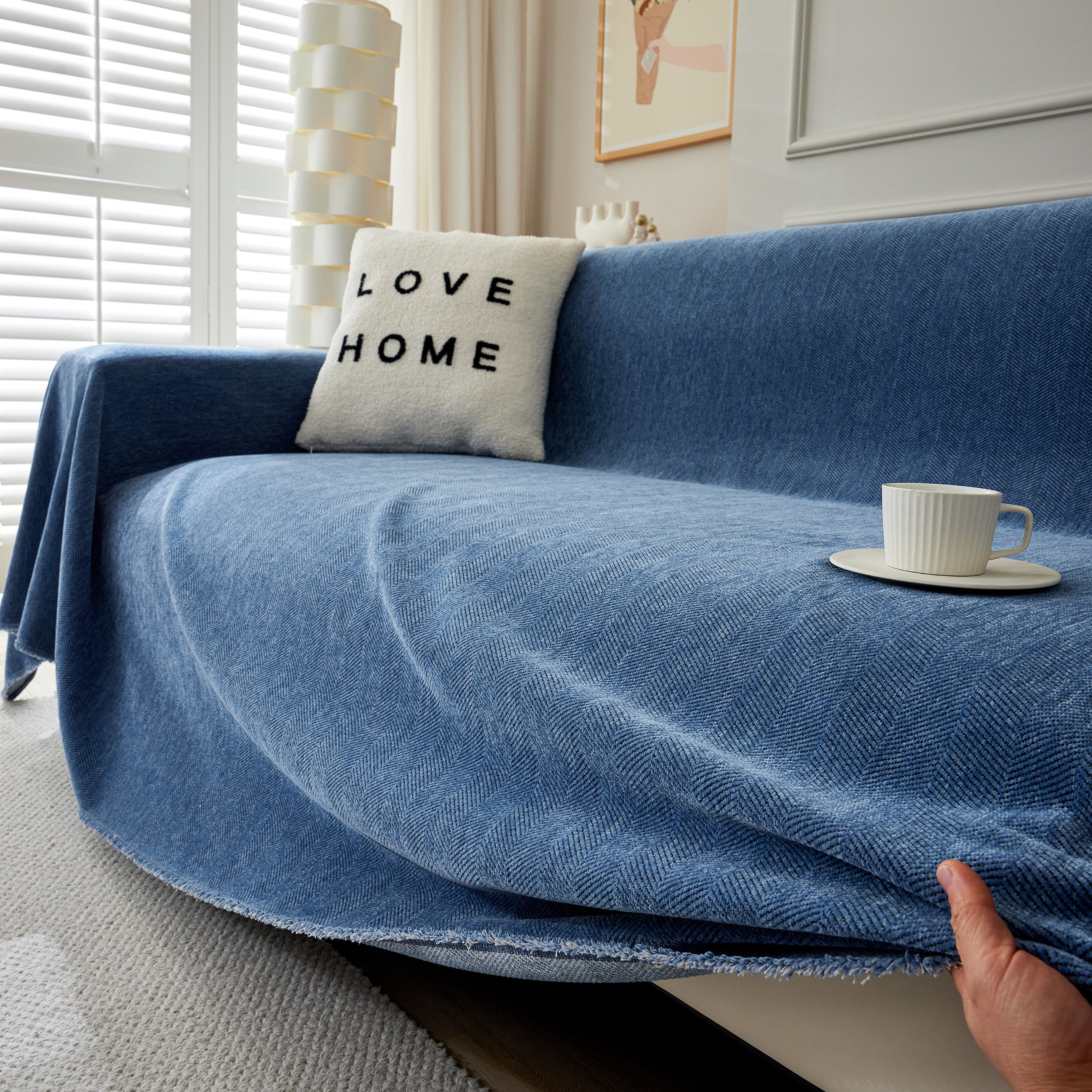 Herringbone Oversized Chenille Couch Throw Cover Sofa Slipcovers Couch Covers For Sectional Couches