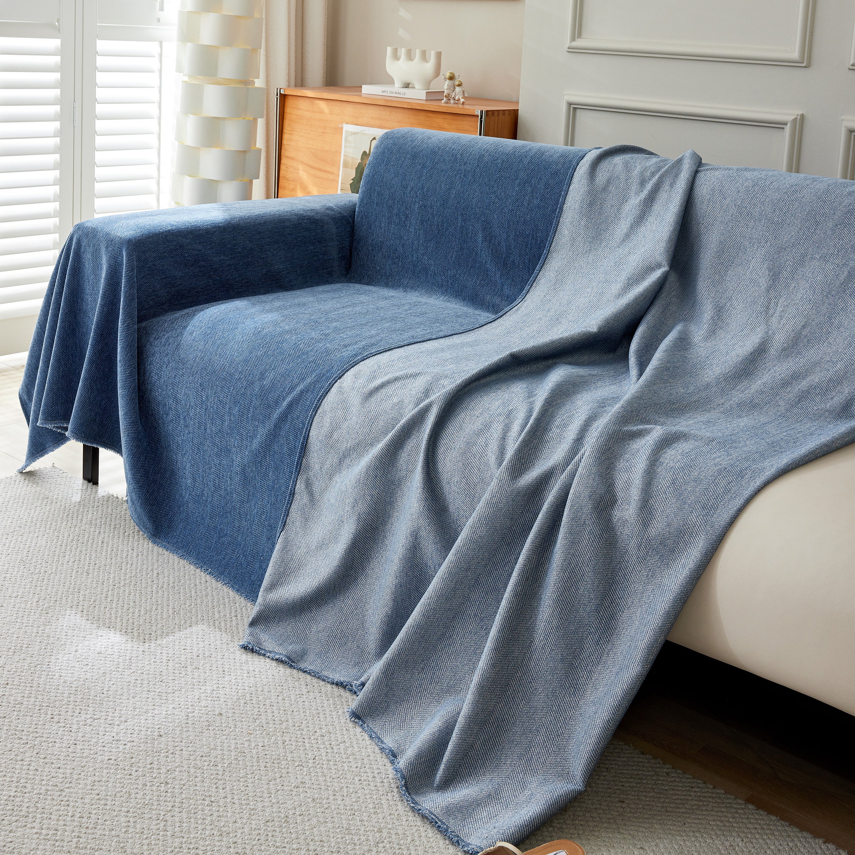Herringbone Oversized Chenille Couch Throw Cover Sofa Slipcovers Couch Covers For Sectional Couches