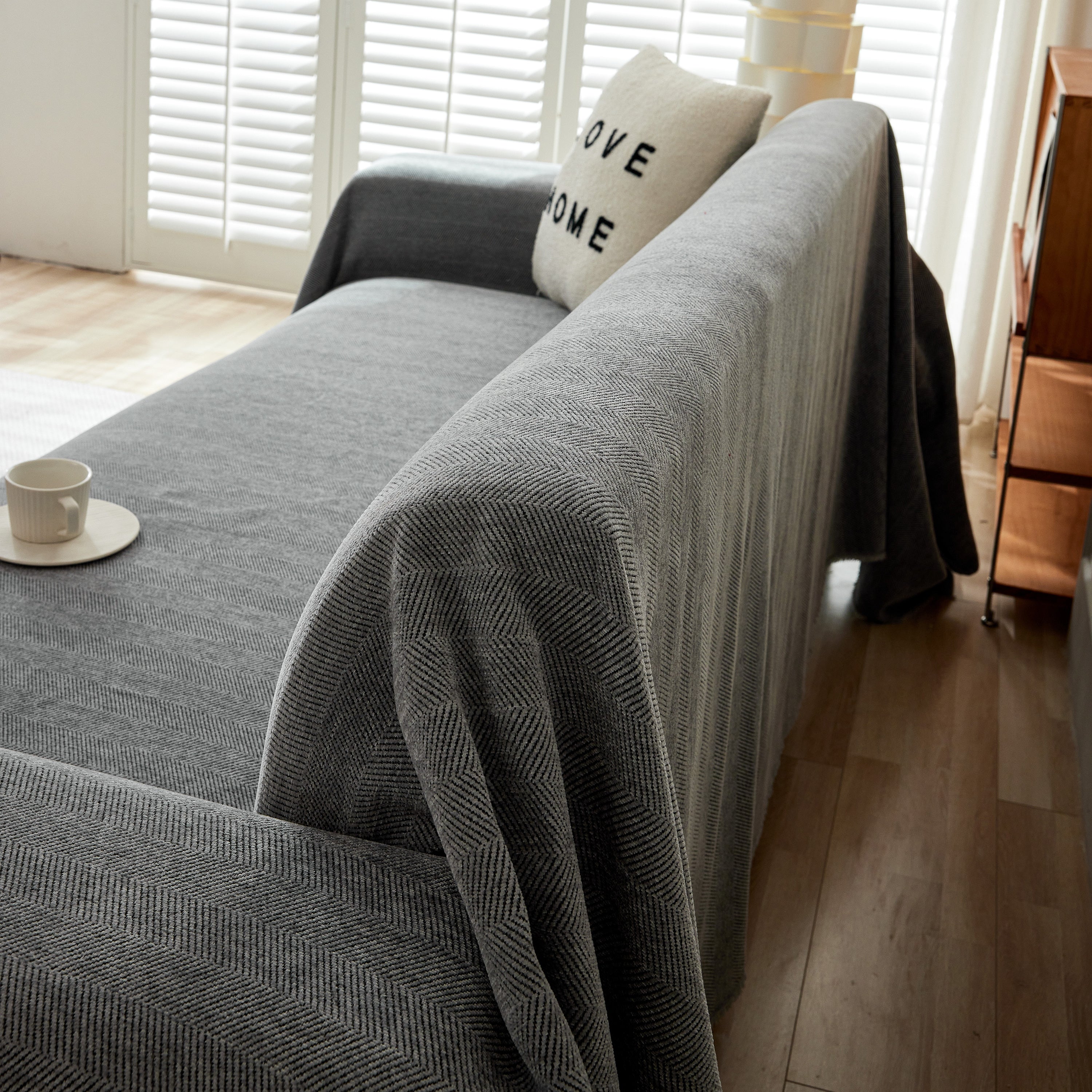 Herringbone Oversized Chenille Couch Throw Cover Sofa Slipcovers Couch Covers For Sectional Couches