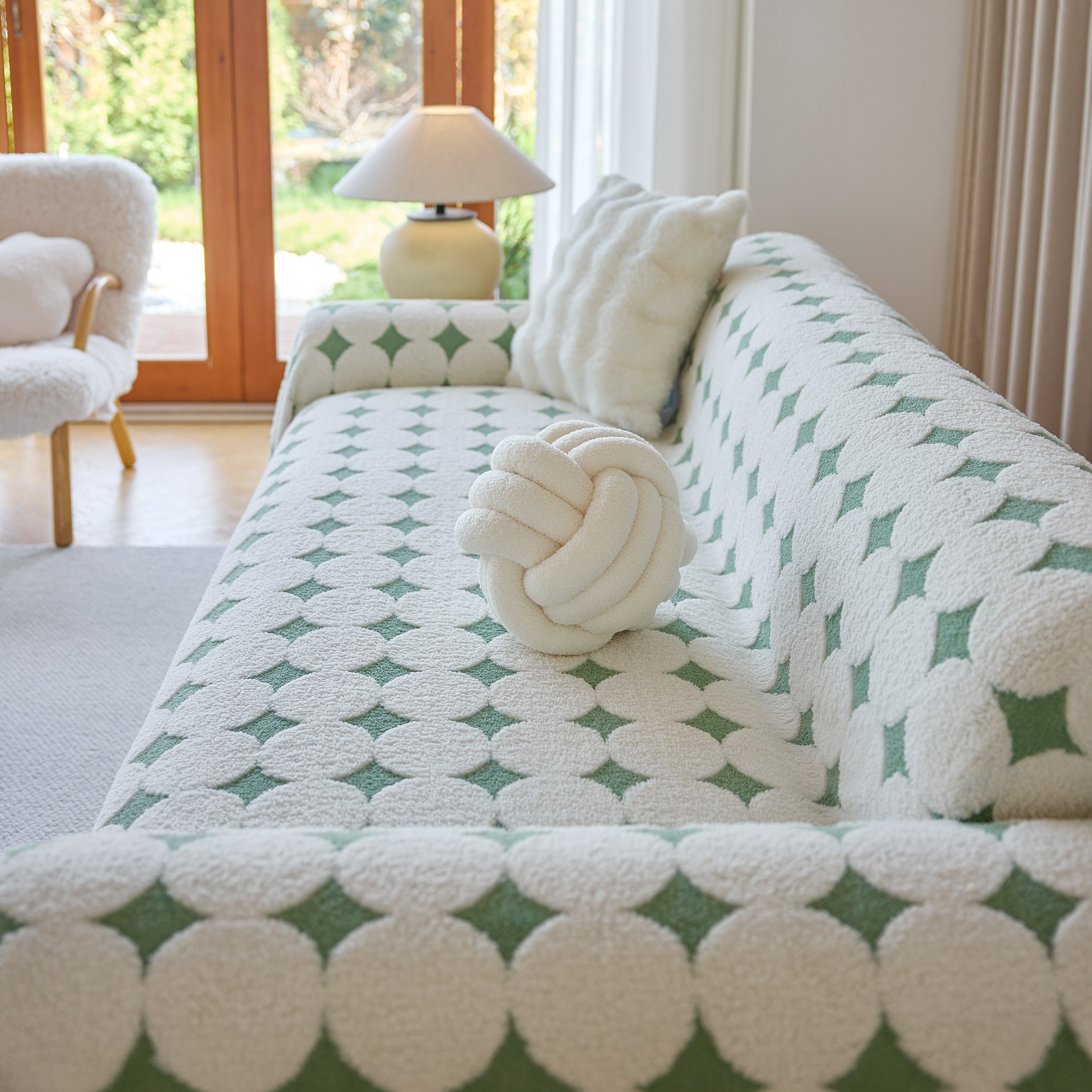 Geometric Jacquard Plush Warm Sofa Couch Cover Coral Fleece Throw Blanket For Couch