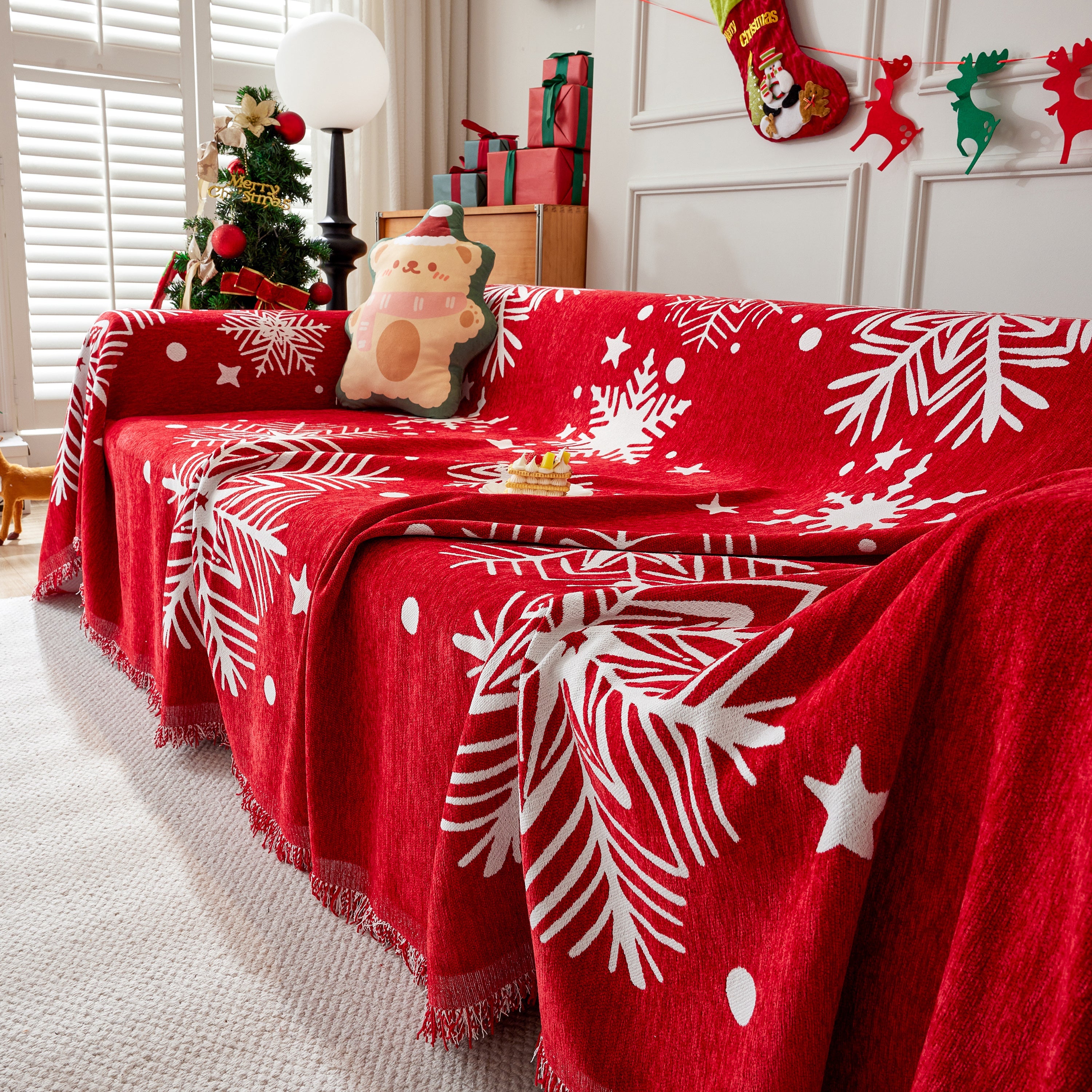 Cozy Chenille Couch Cover Blanket, Non Slip Sofa Cover, Furniture Covers For Pets