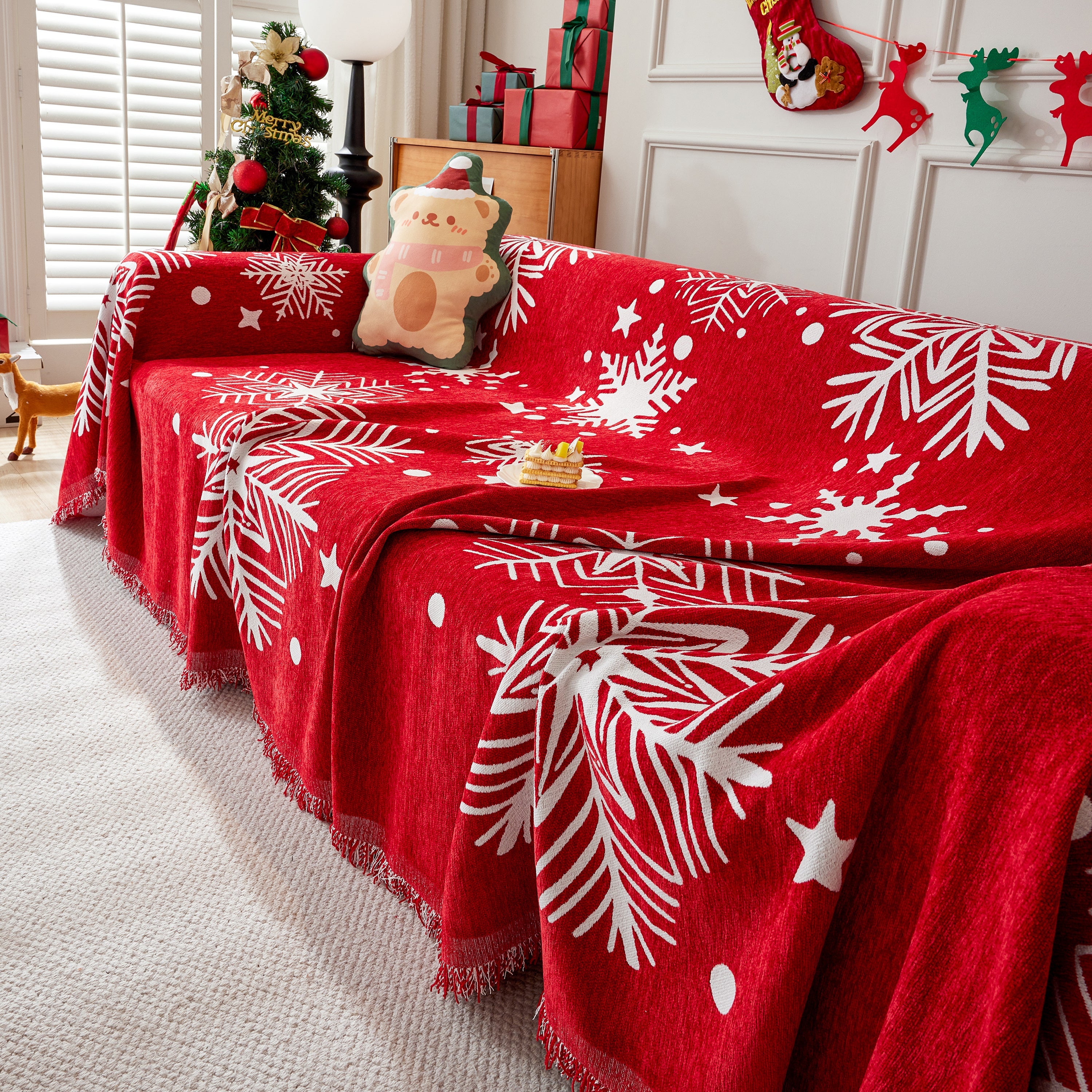 Cozy Chenille Couch Cover Blanket, Non Slip Sofa Cover, Furniture Covers For Pets